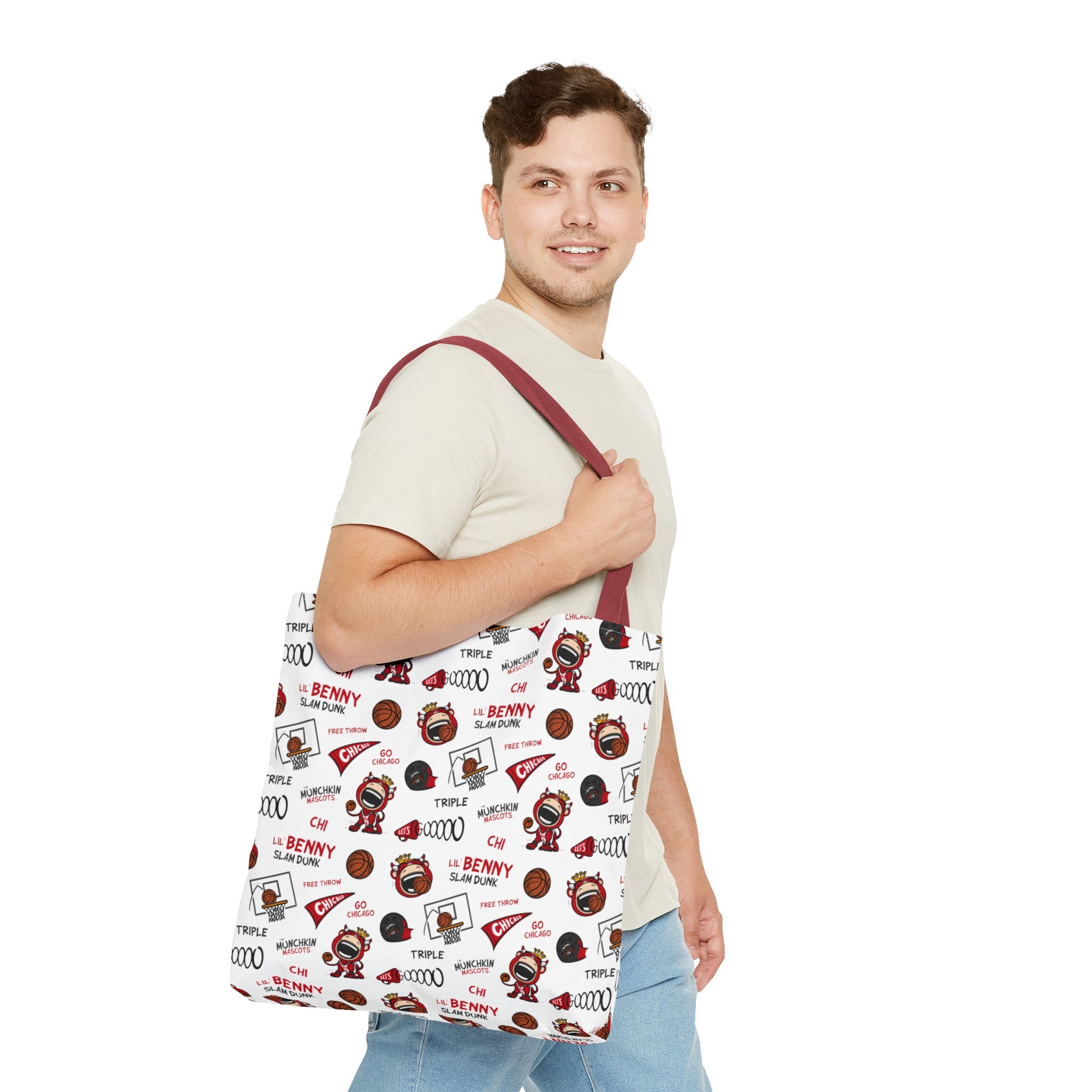 Tote Bag (AOP) - Pattern - Lil' Benny CHI Basketball