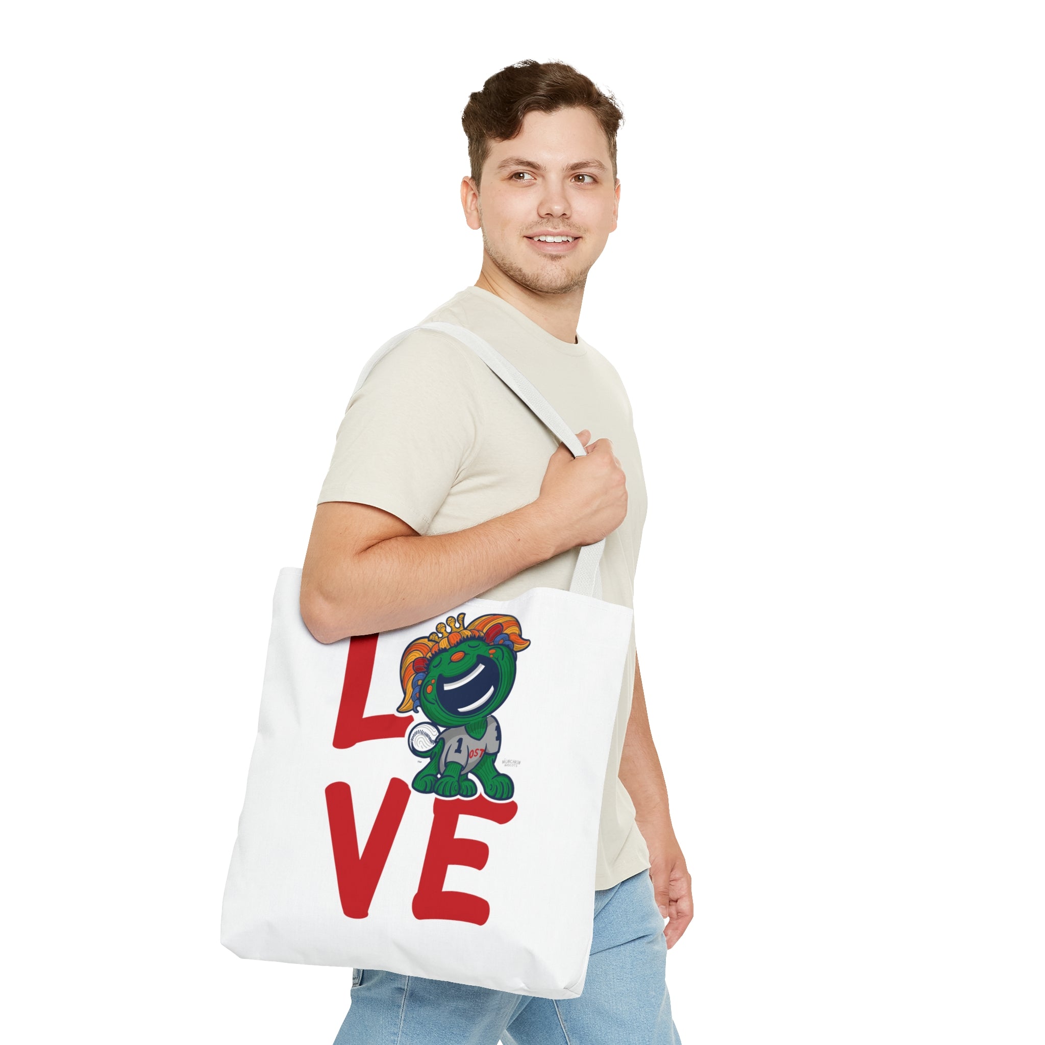 Tote Bag (AOP) - LOVE + Lets Go - Lil' Miss Tessie BOS Baseball