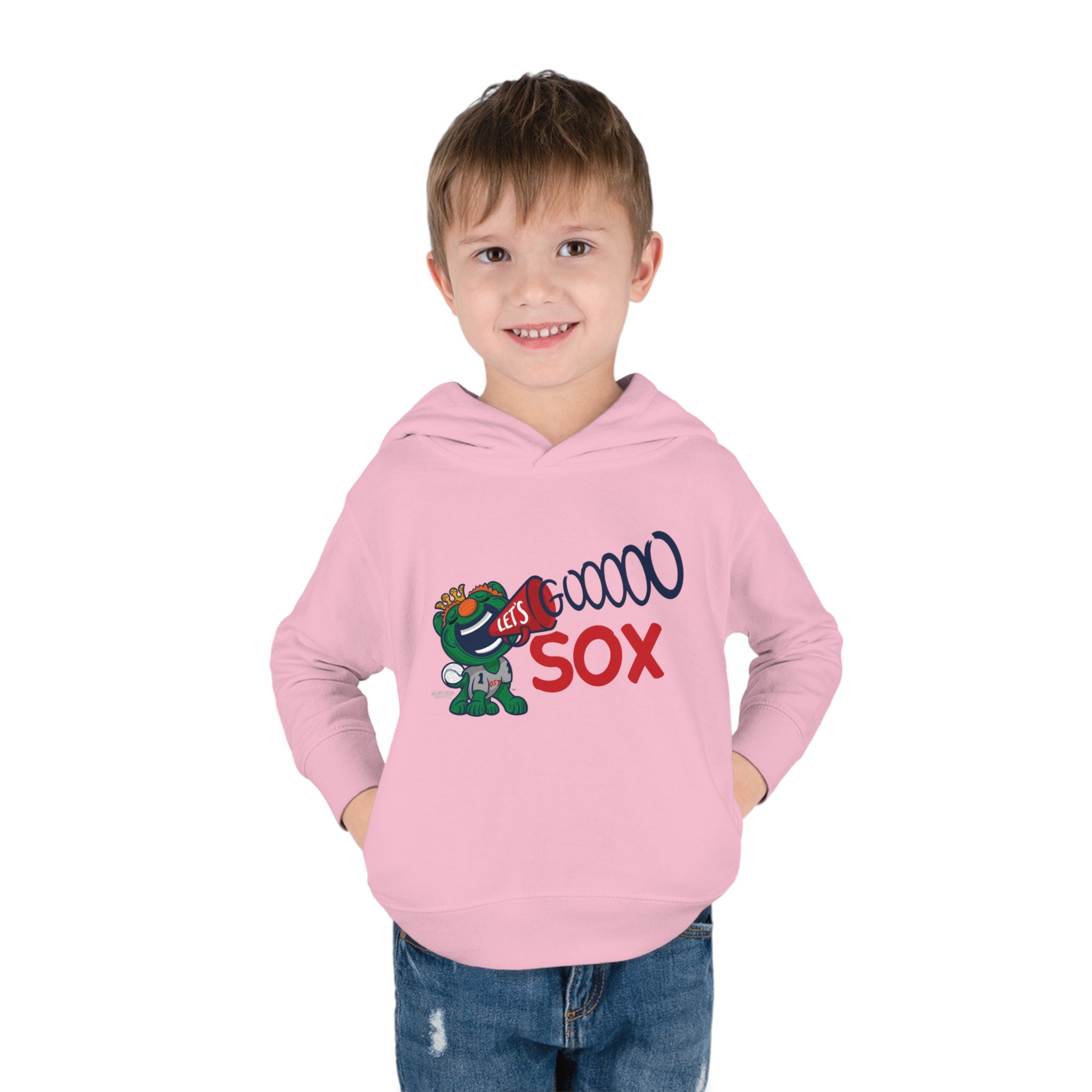 Toddler Pullover Fleece Hoodie - Let's Go - Lil' Wally BOS Baseball