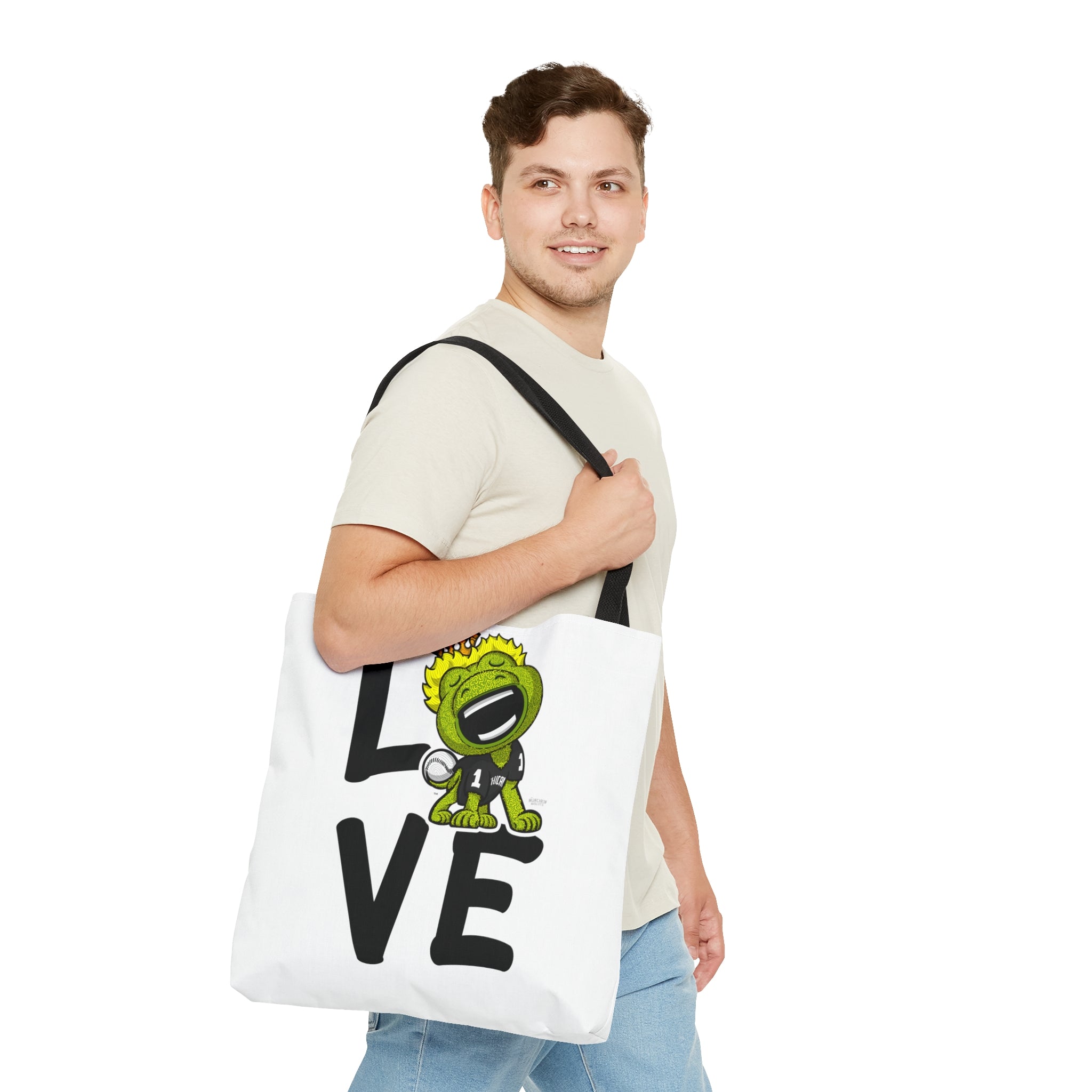 Tote Bag (AOP) - LOVE + Lets Go - Lil' Southpaw CHI Baseball