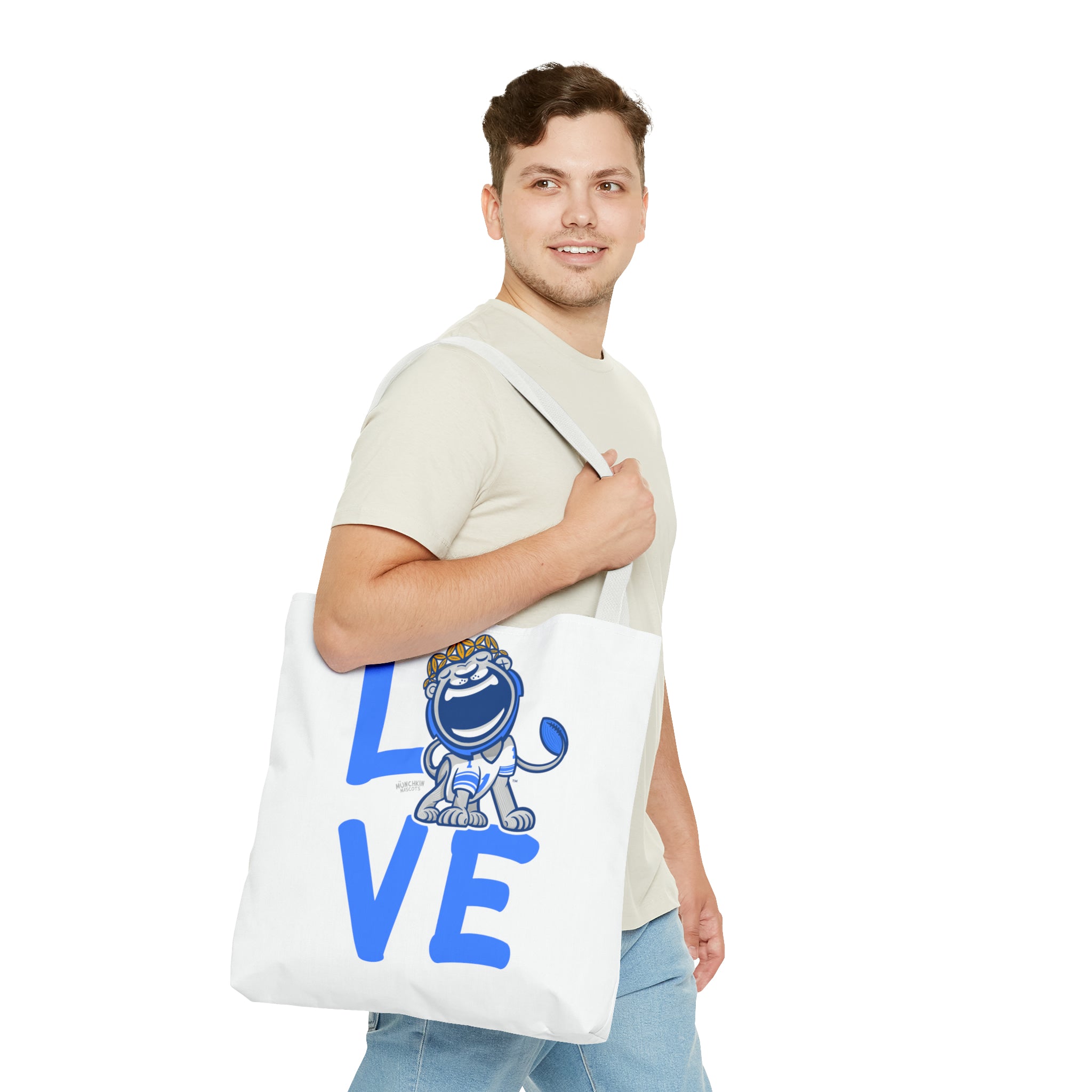 Tote Bag (AOP) - LOVE + Lets Go - Lil' Miss Roary DET Football