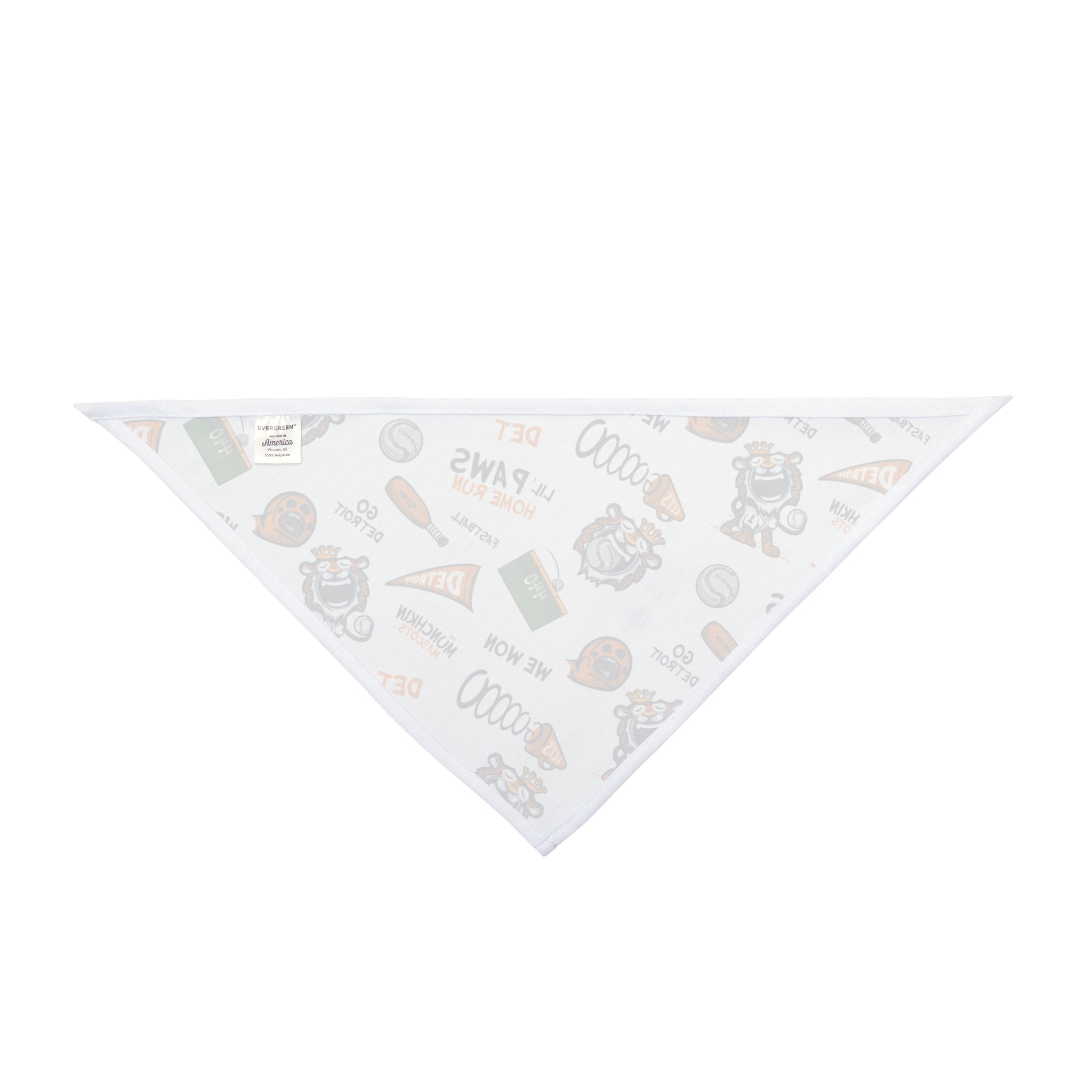 Pet Bandana - Pattern - Lil' Paws DET Baseball