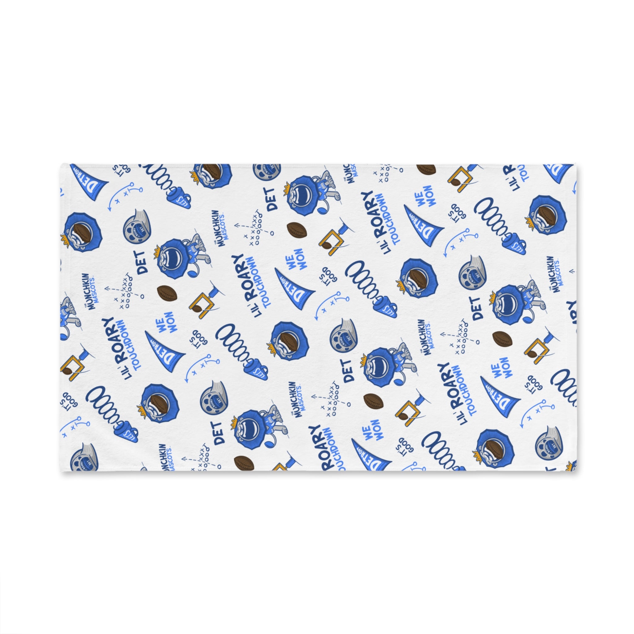 Detroit Football  Hand Towel Lil' Roary Pattern | Hand-Drawn Art | Gifts for Kids