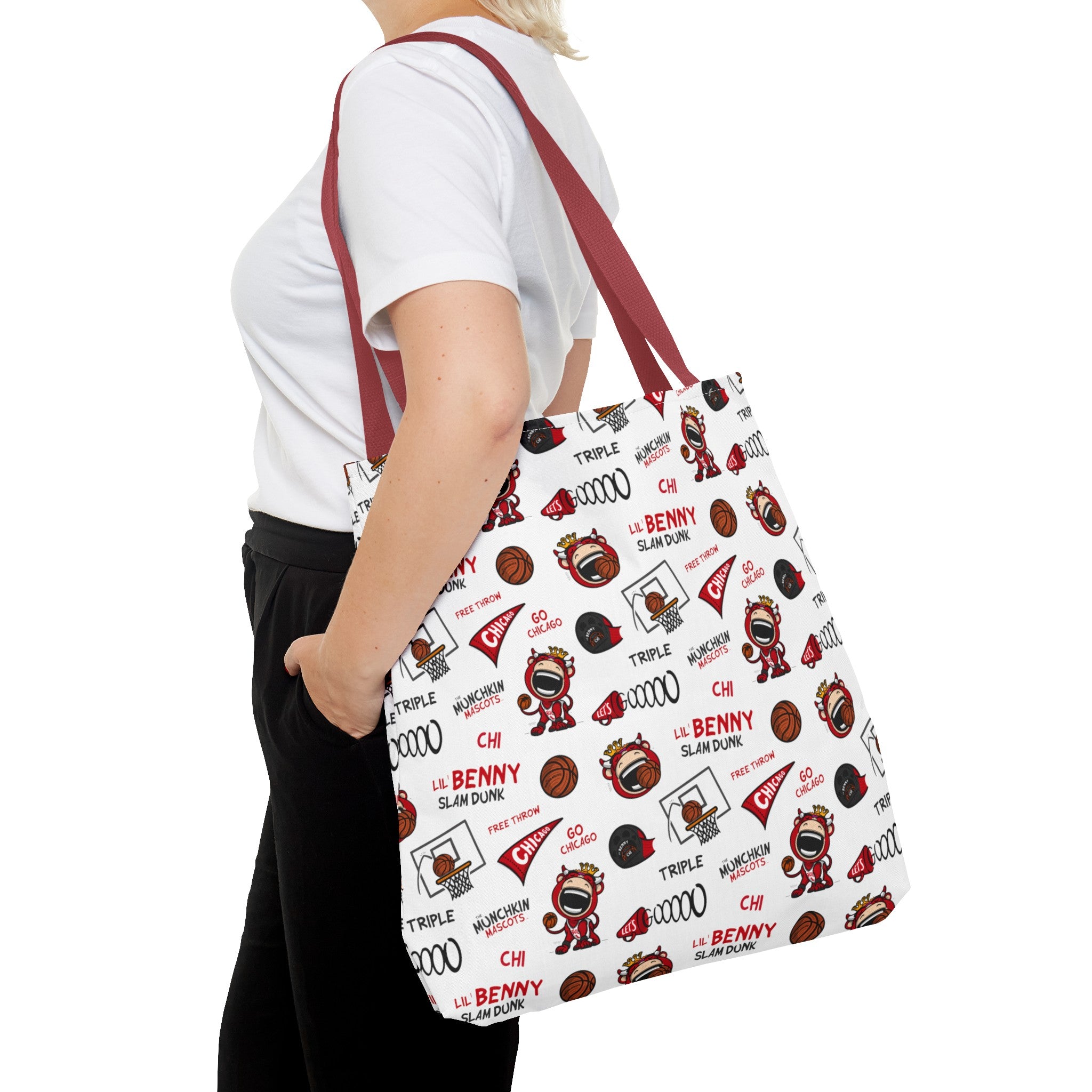 Tote Bag (AOP) - Pattern - Lil' Benny CHI Basketball