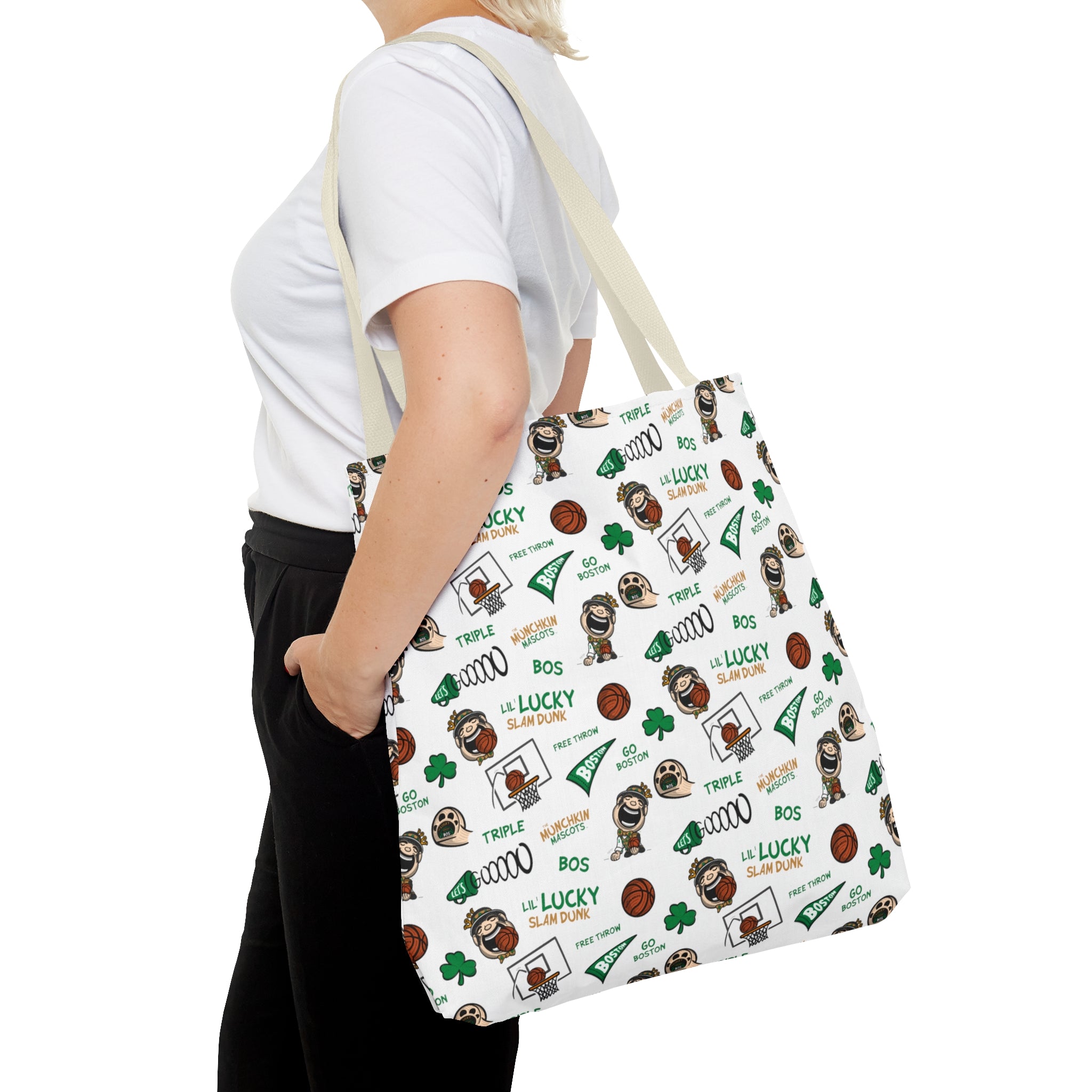 Tote Bag (AOP) - Pattern - Lil' Lucky BOS Basketball