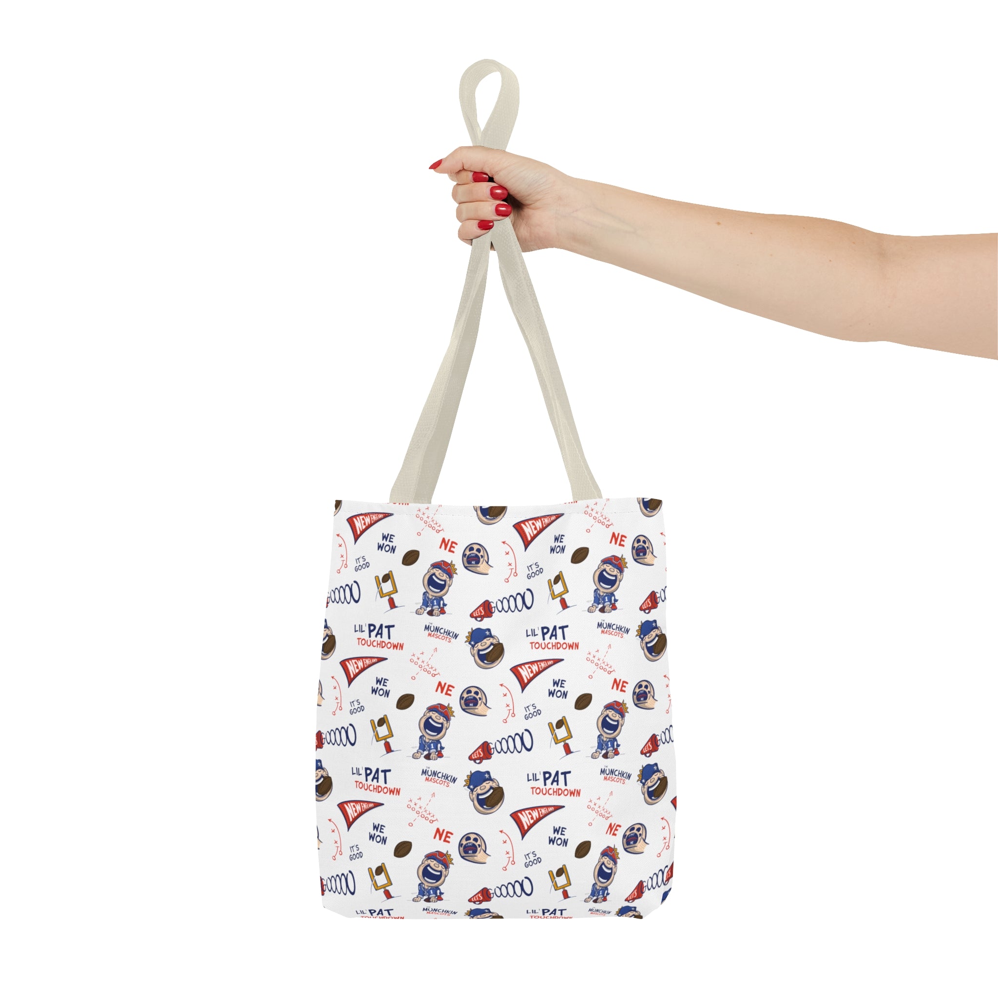 Tote Bag (AOP) - Pattern - Lil' Pat NE Football