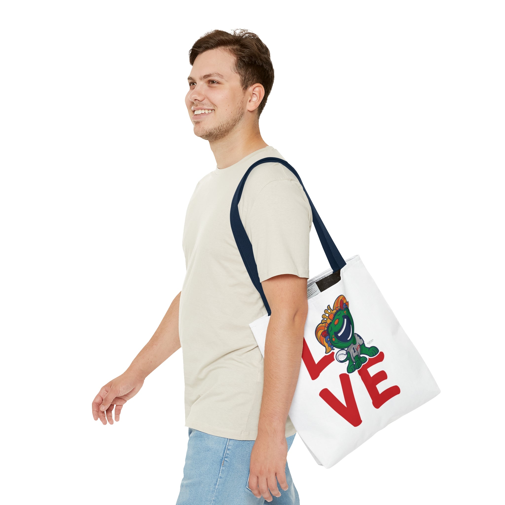 Tote Bag (AOP) - LOVE + Lets Go - Lil' Miss Tessie BOS Baseball