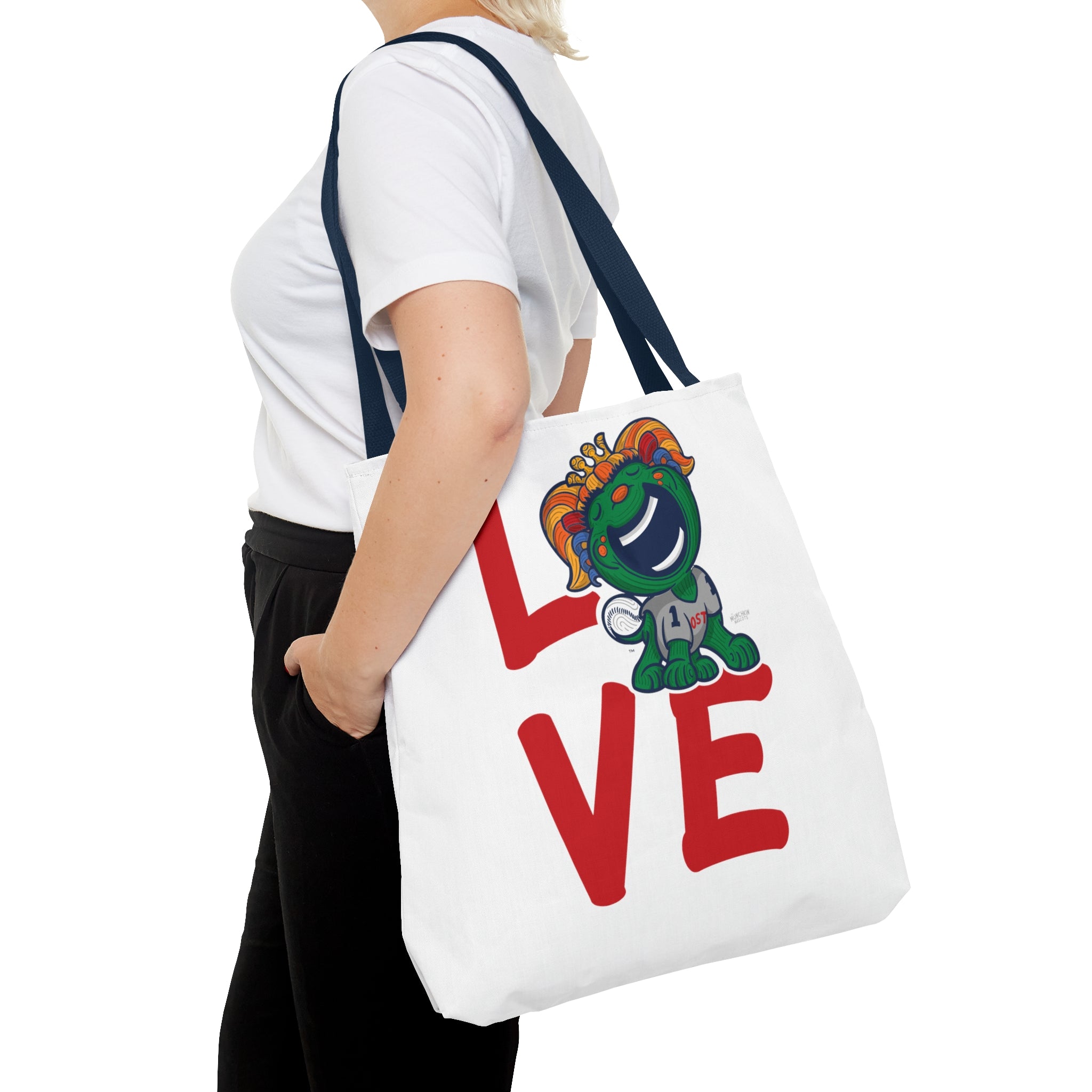 Tote Bag (AOP) - LOVE + Lets Go - Lil' Miss Tessie BOS Baseball