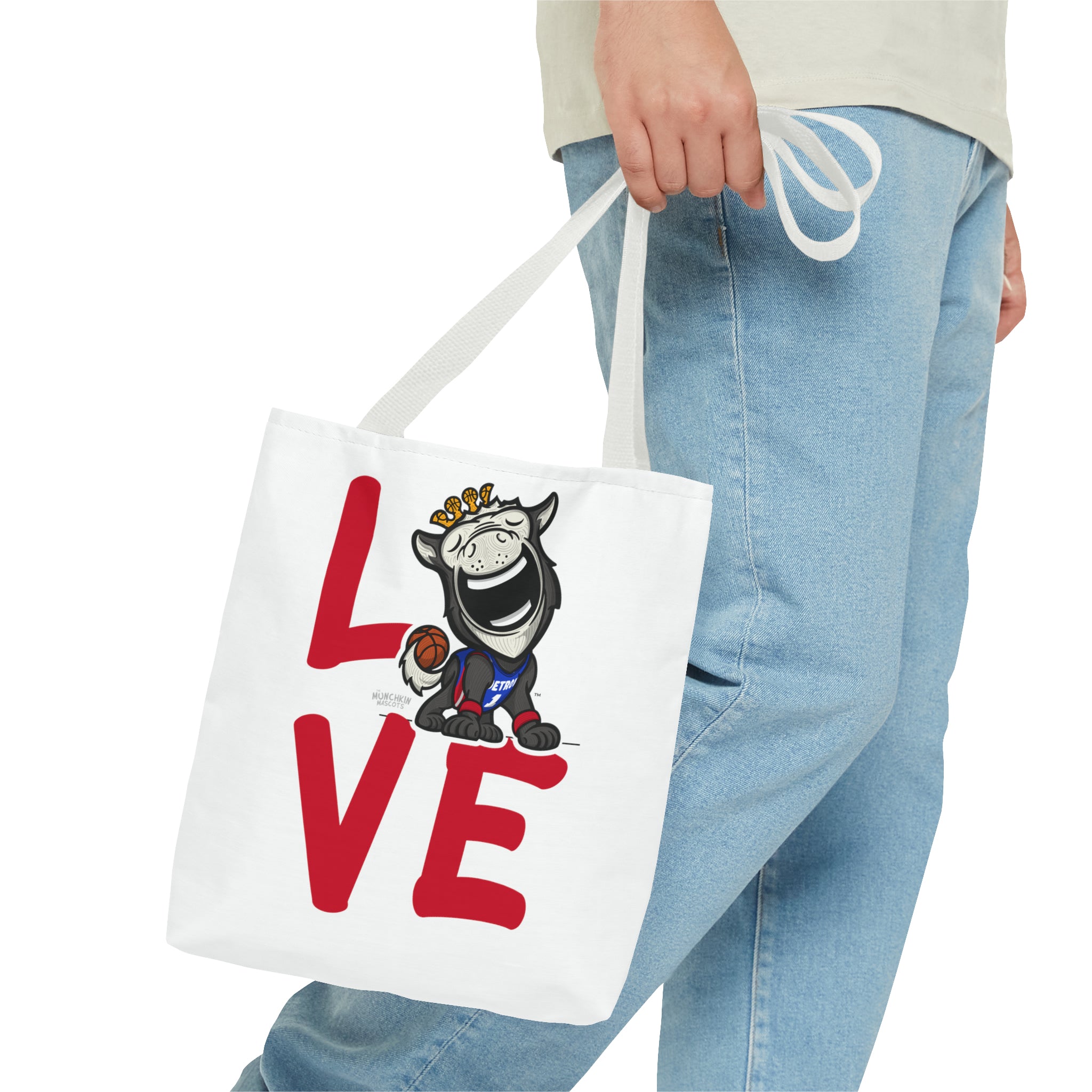 Tote Bag (AOP) - LOVE + Lets Go - Lil' Hooper DET Basketball