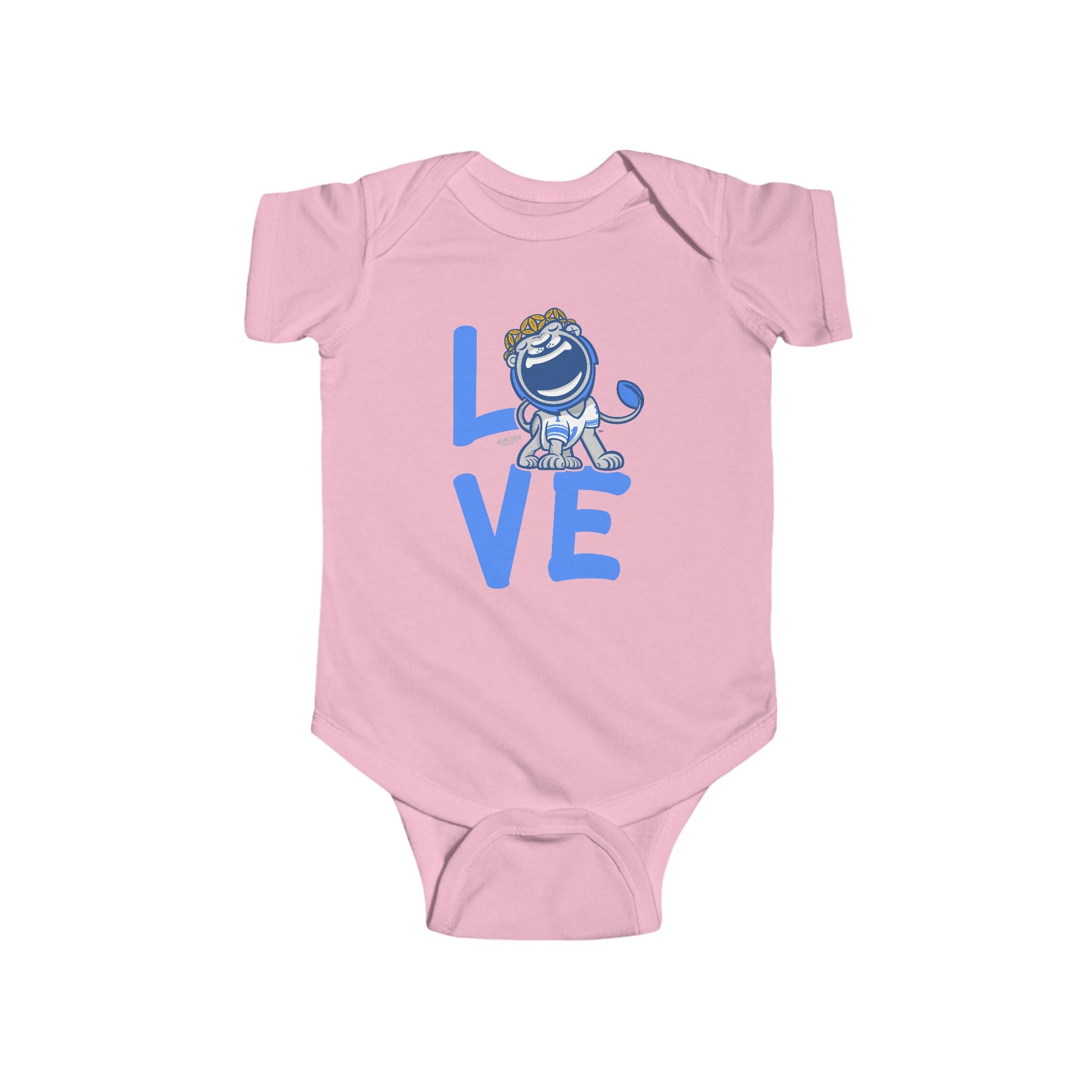 Detroit Football Newborn & Infant Lil' Miss Roary 'LOVE' Jersey Bodysuit | Hand-Drawn Art | Gifts for Newborns