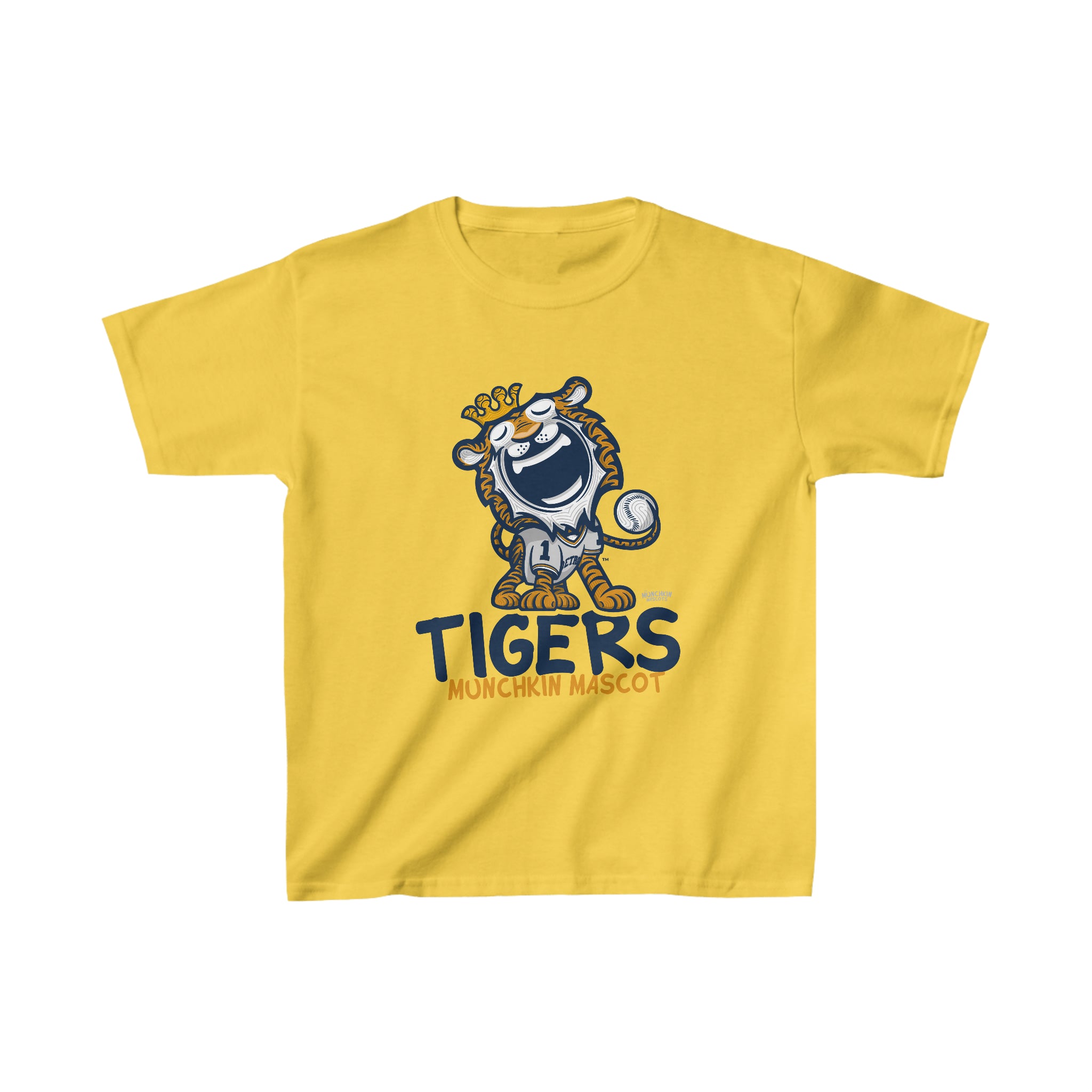 Kids Heavy Cotton™ Tee - Munchkin Mascot - Lil' Paws DET Baseball