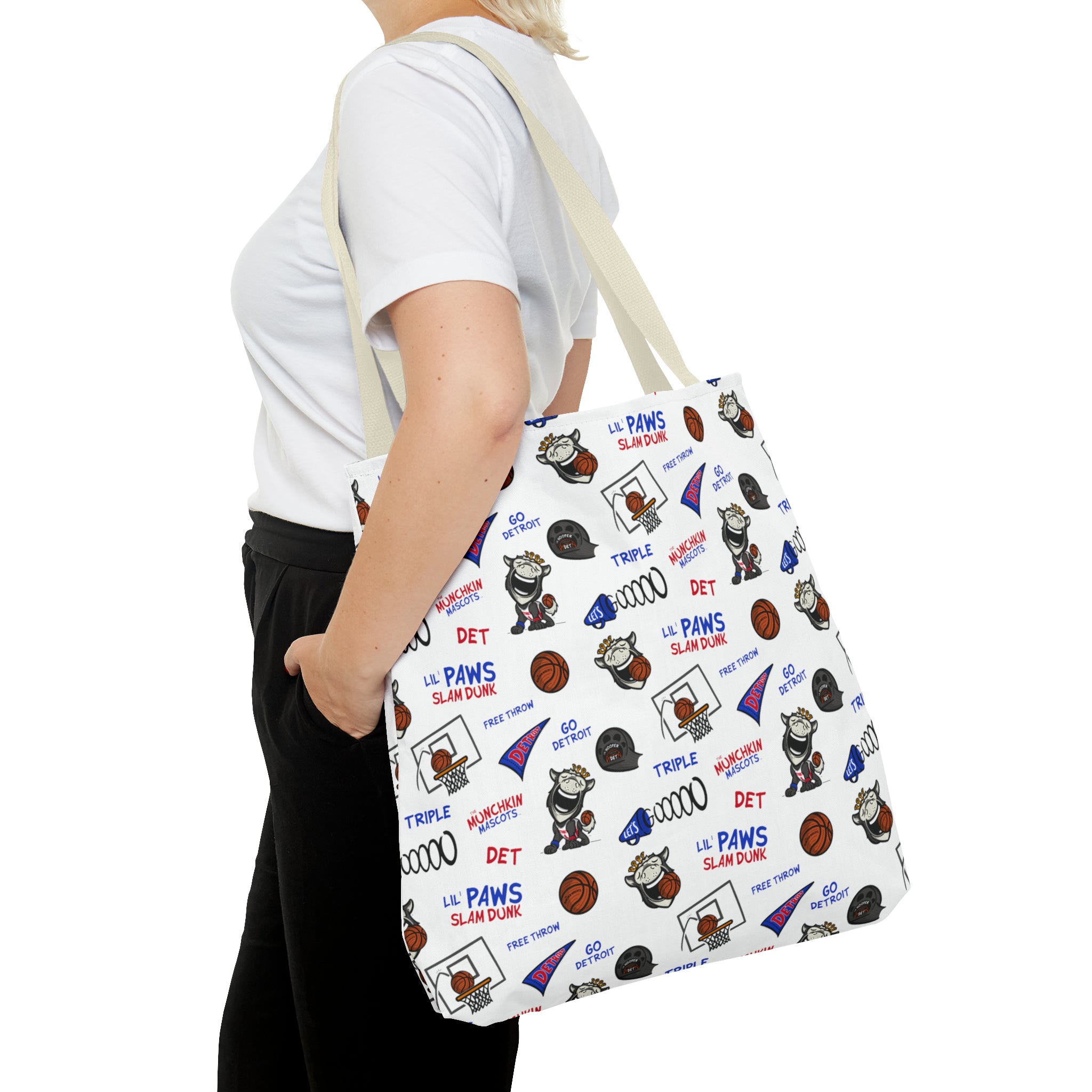 Tote Bag (AOP) - Pattern - Lil' Hooper DET Basketball