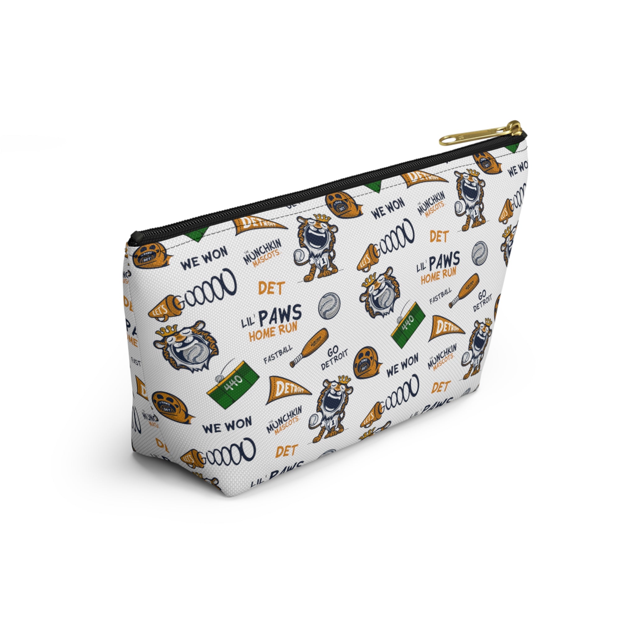 Accessory Pouch w T-bottom - Pattern - Lil' Paws DET Baseball