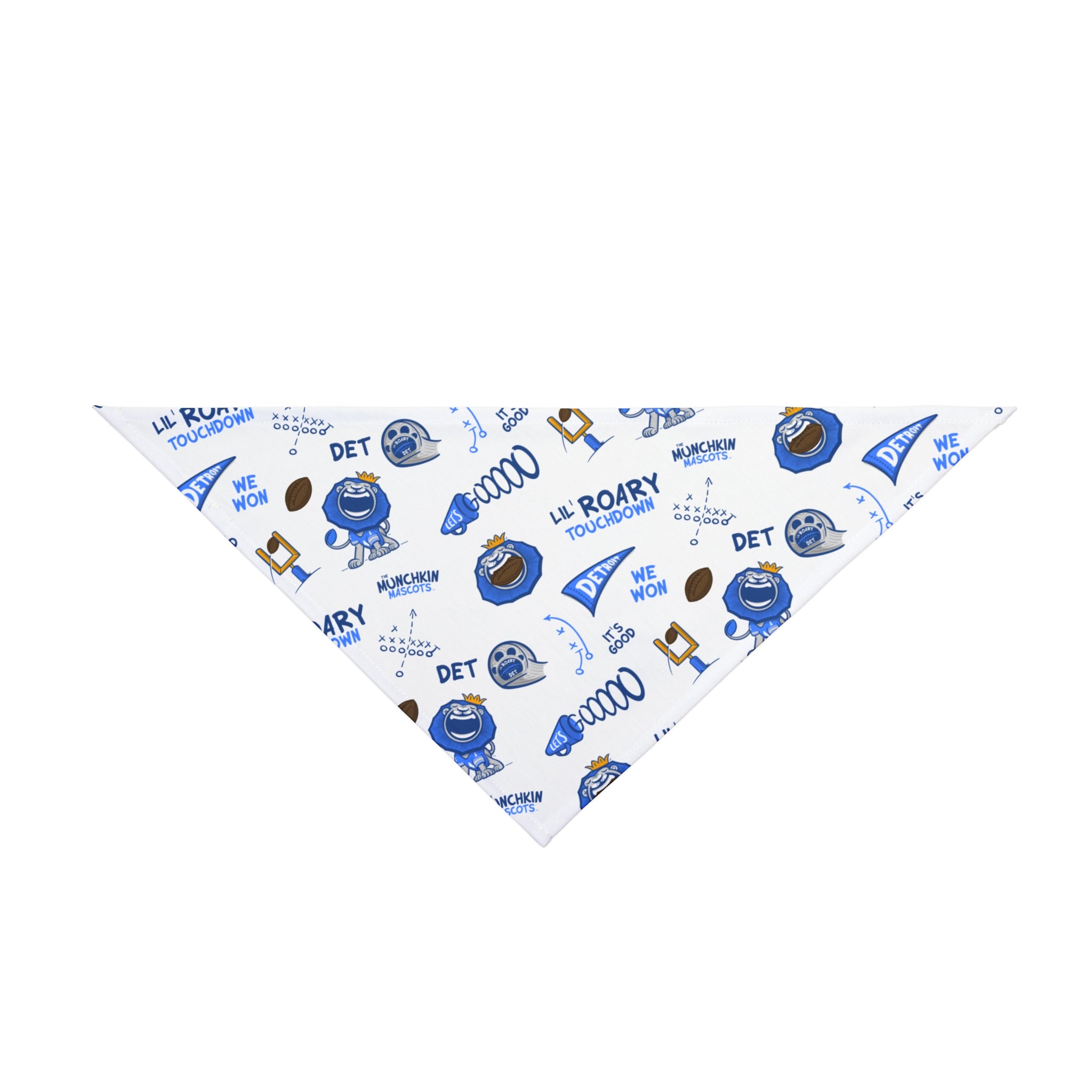 Detroit Football  Pet Bandana Lil' Roary Pattern | Hand-Drawn Art | Gifts for Pets