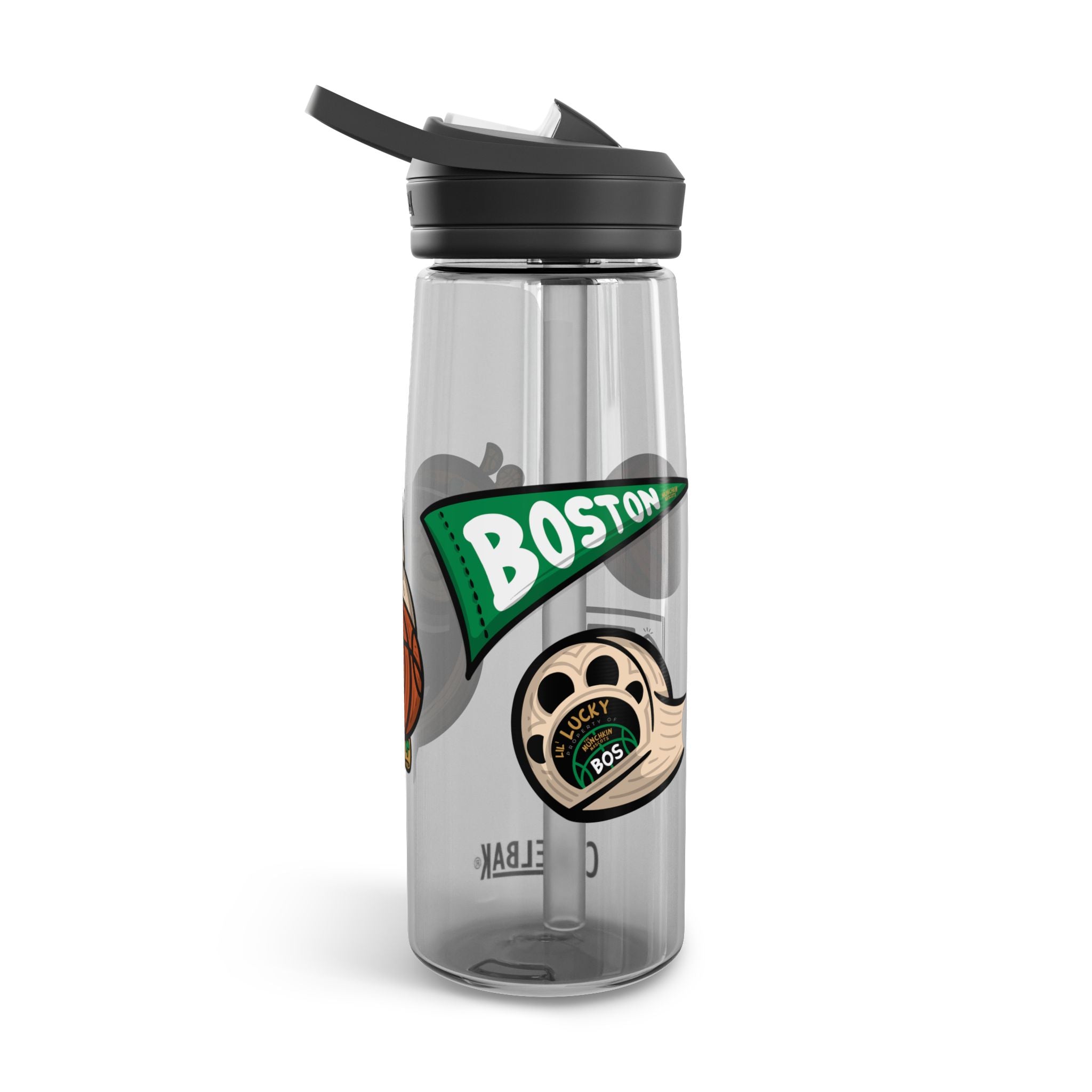 Boston Basketball CamelBak Eddy® Lil' Lucky Water Bottle, 20oz\25oz | Hand-Drawn Art | Gifts for Kids