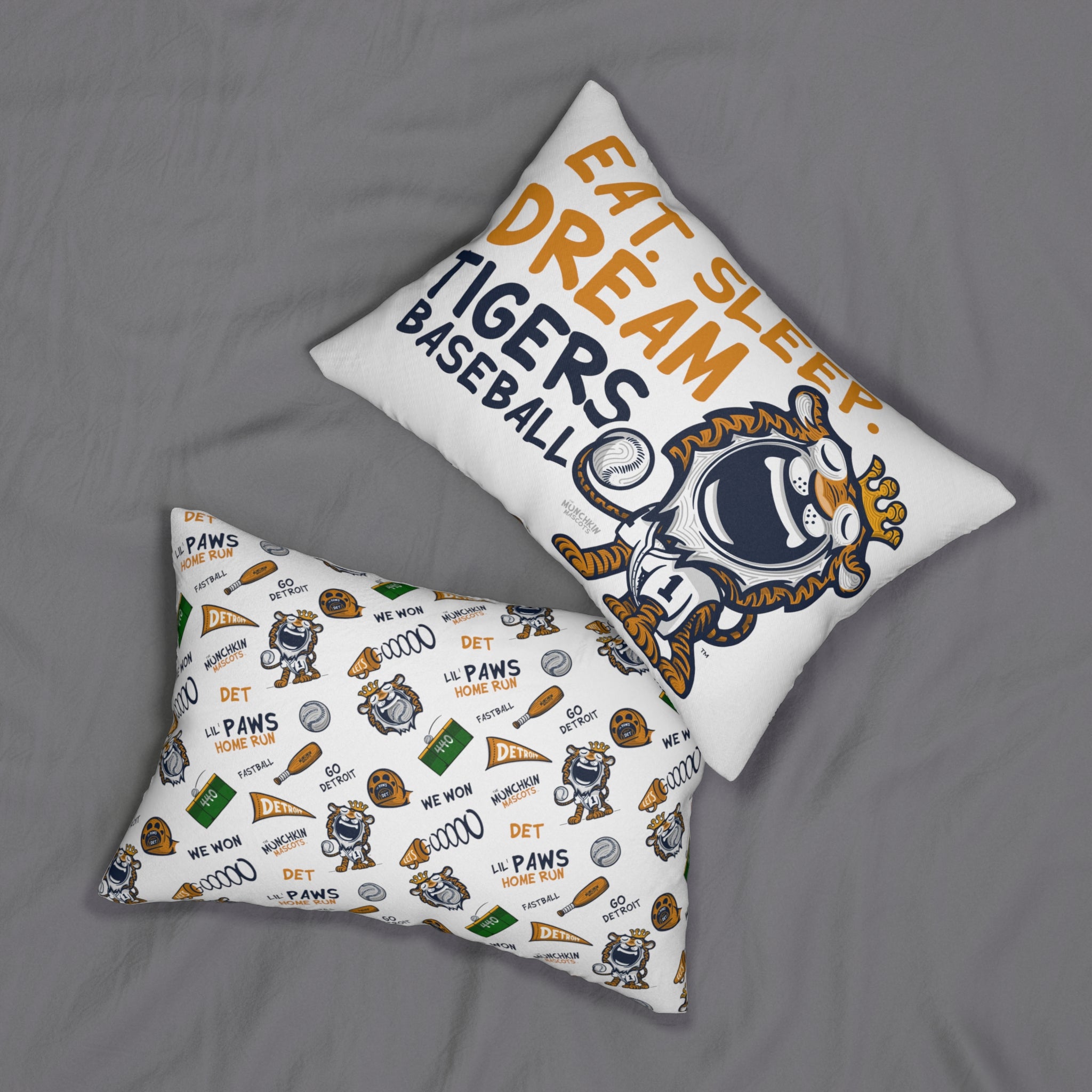 Spun Polyester Lumbar Pillow - Eat Sleep Dream -  Lil' Paws DET Baseball