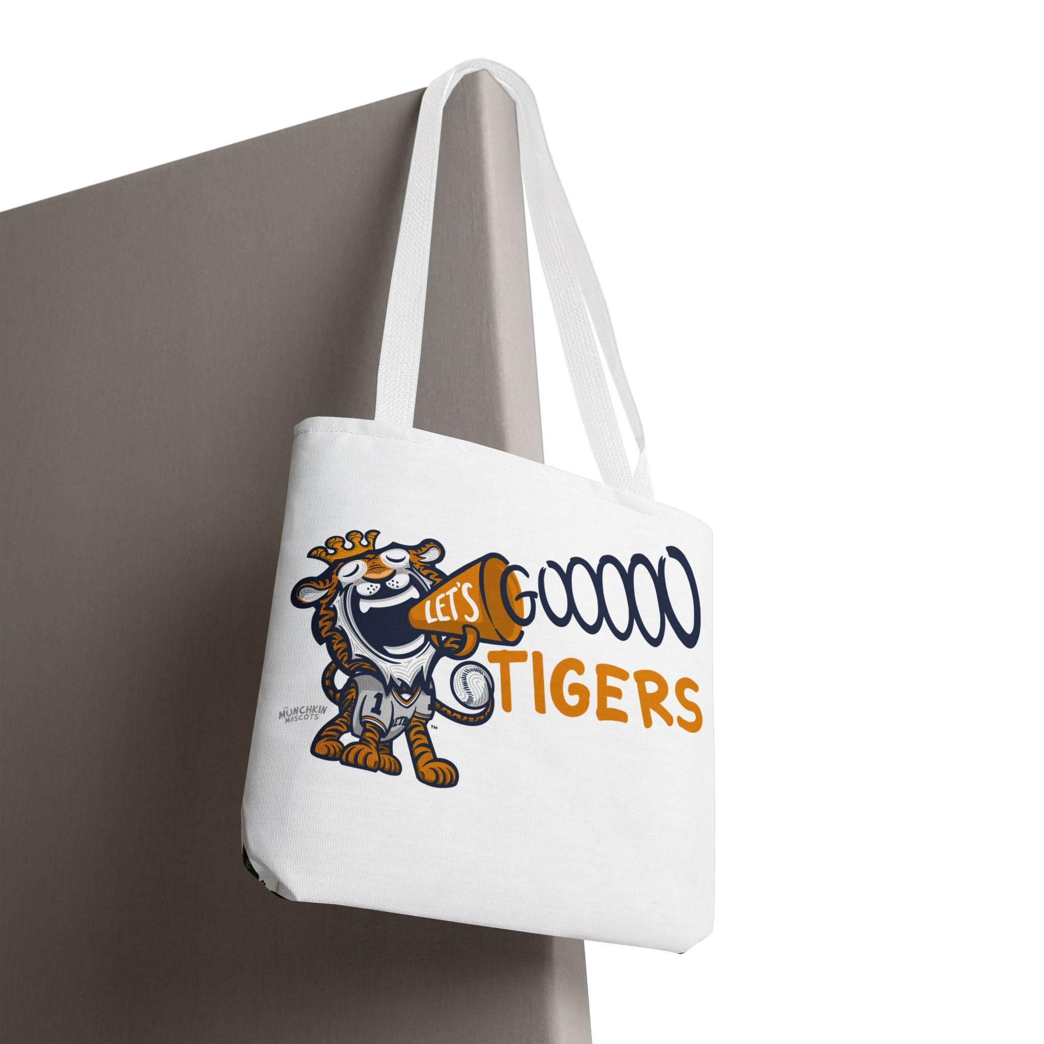 Detroit Tote Bag Lil' Paws Baseball 'Let's Go' DET + Pattern | Hand-Drawn Art | Gifts for Parents