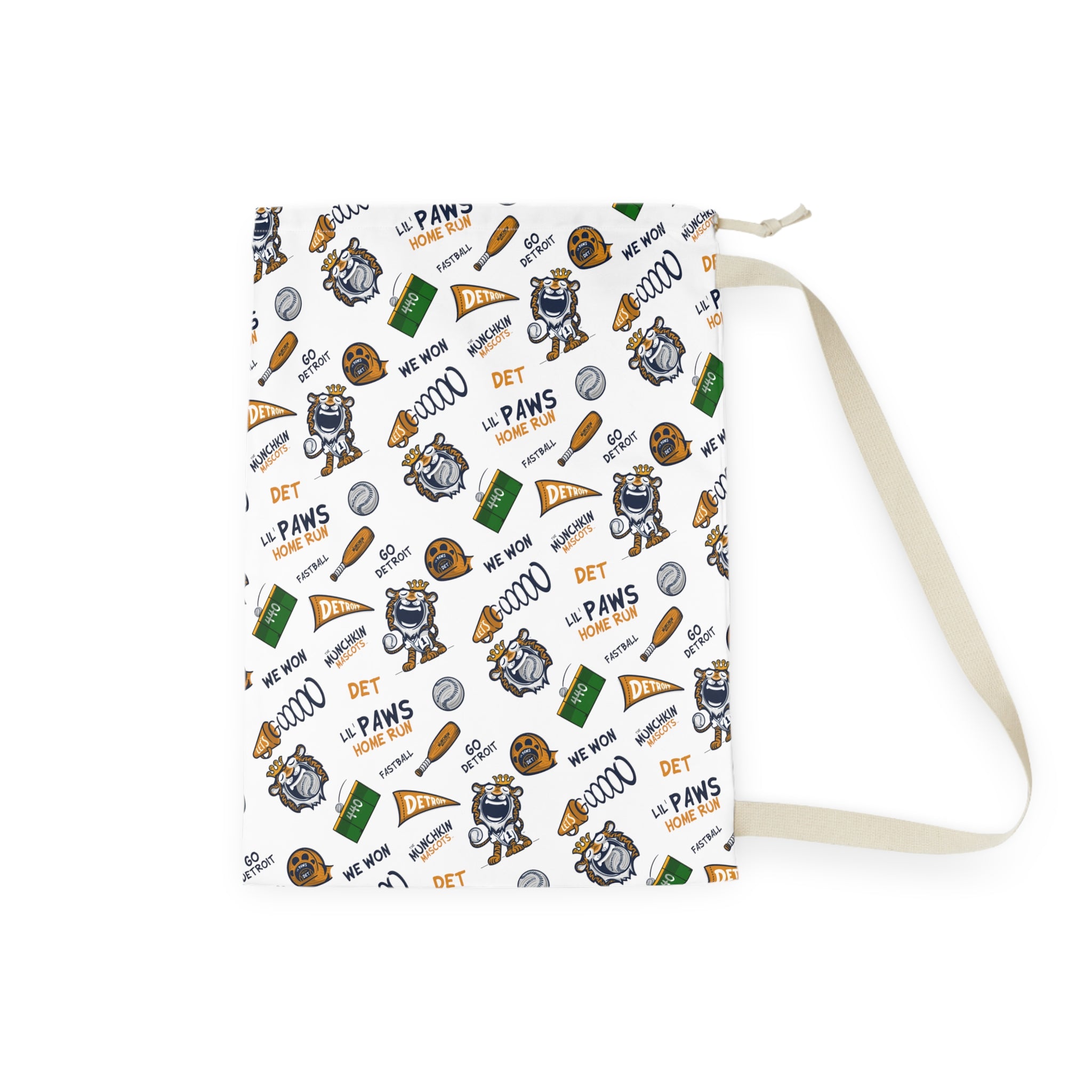 Laundry Bag - Pattern - Lil' Paws DET Baseball