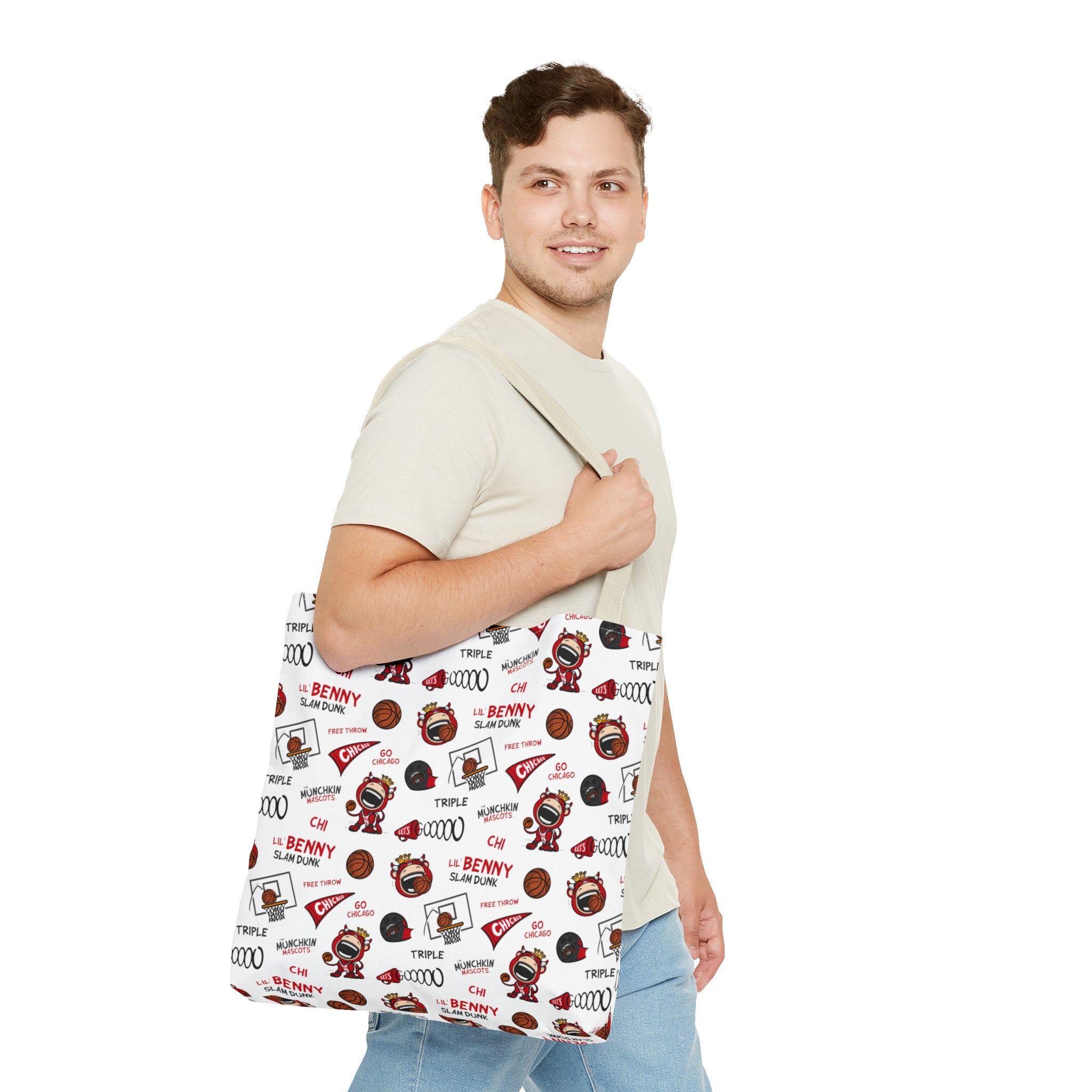 Tote Bag (AOP) - Pattern - Lil' Benny CHI Basketball