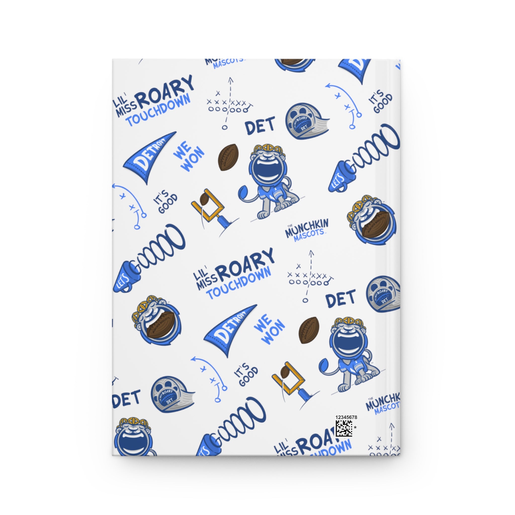 Hardcover Journal Matte - Pattern - Lil' Miss Roary DET Football