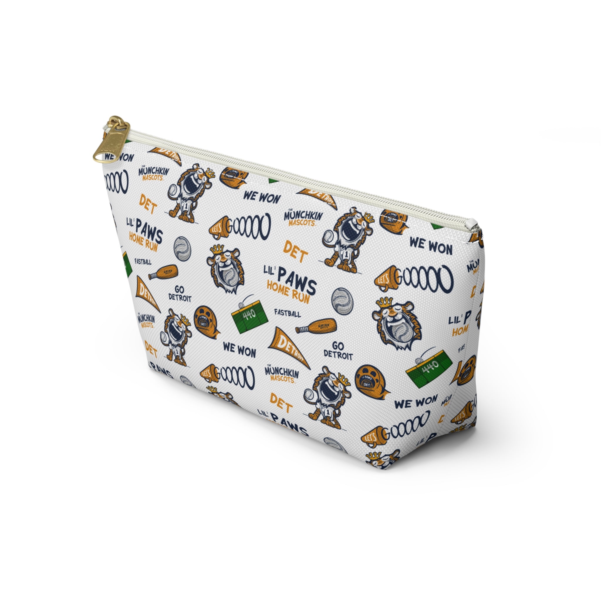 Detroit Baseball Accessory Pouch Lil' Paws Themed | Hand-Drawn Art | Gifts for Kids