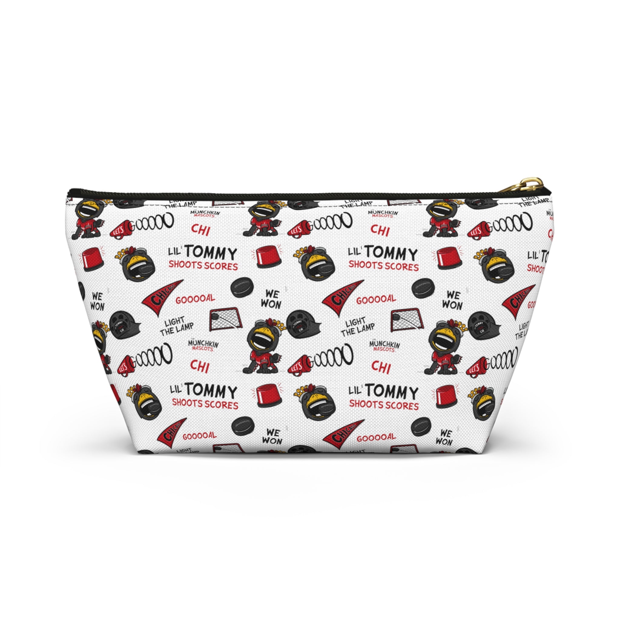 Accessory Pouch w T-bottom - Pattern - Lil' Tommy CHI Hockey