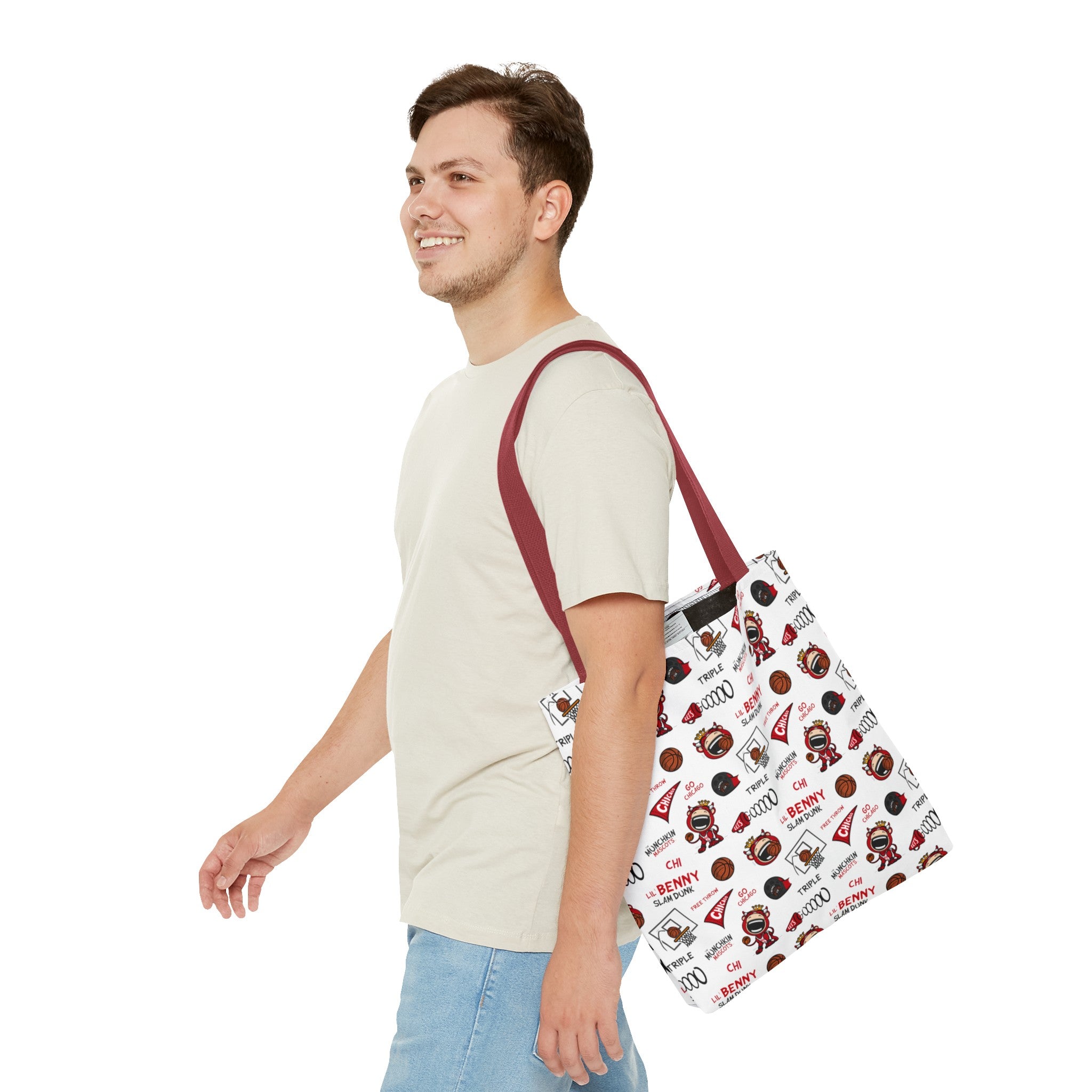 Tote Bag (AOP) - Pattern - Lil' Benny CHI Basketball