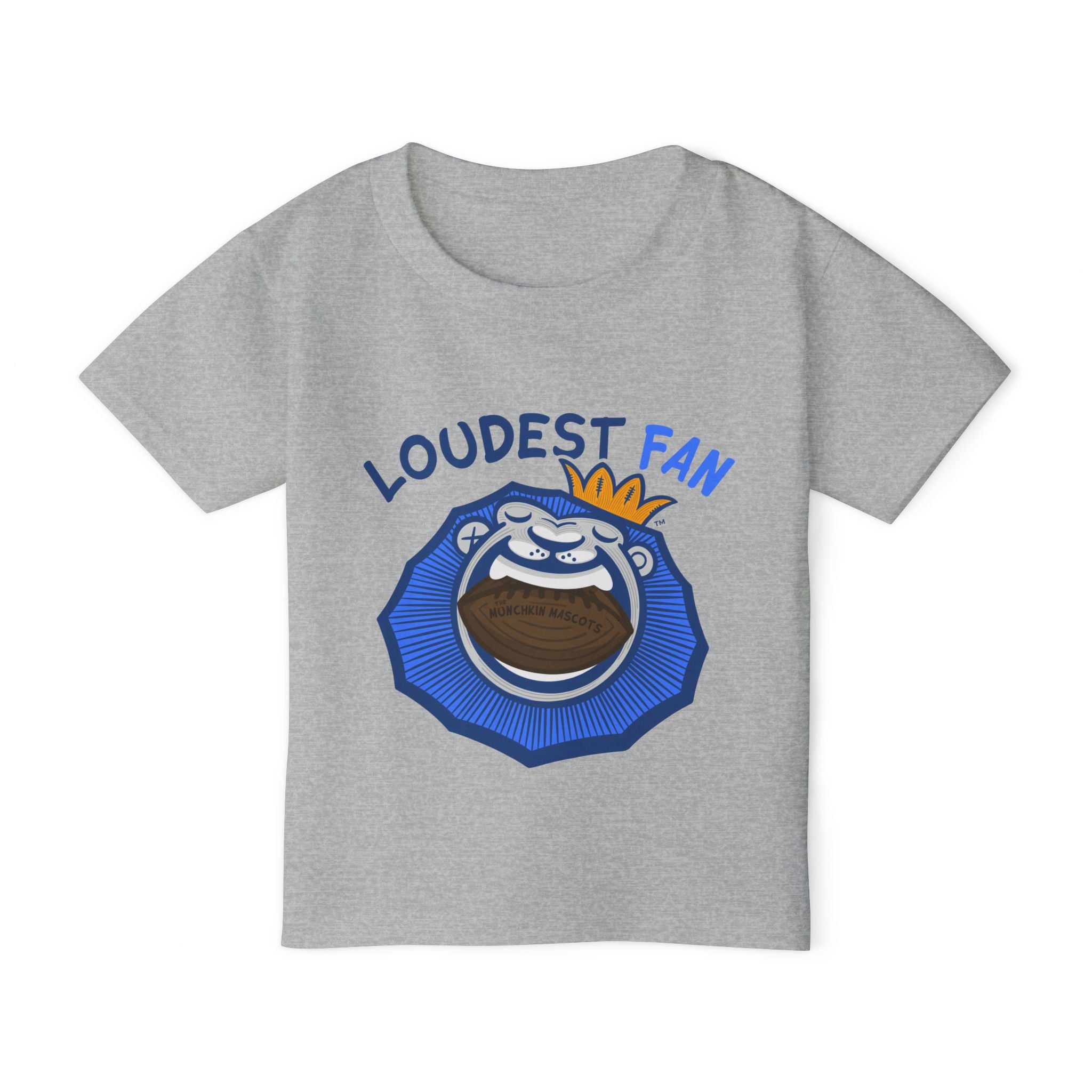 Detroit Football Toddler Tshirt Lil' Roary 'Loudest Fan' | Hand-Drawn Art | Gifts for Kids