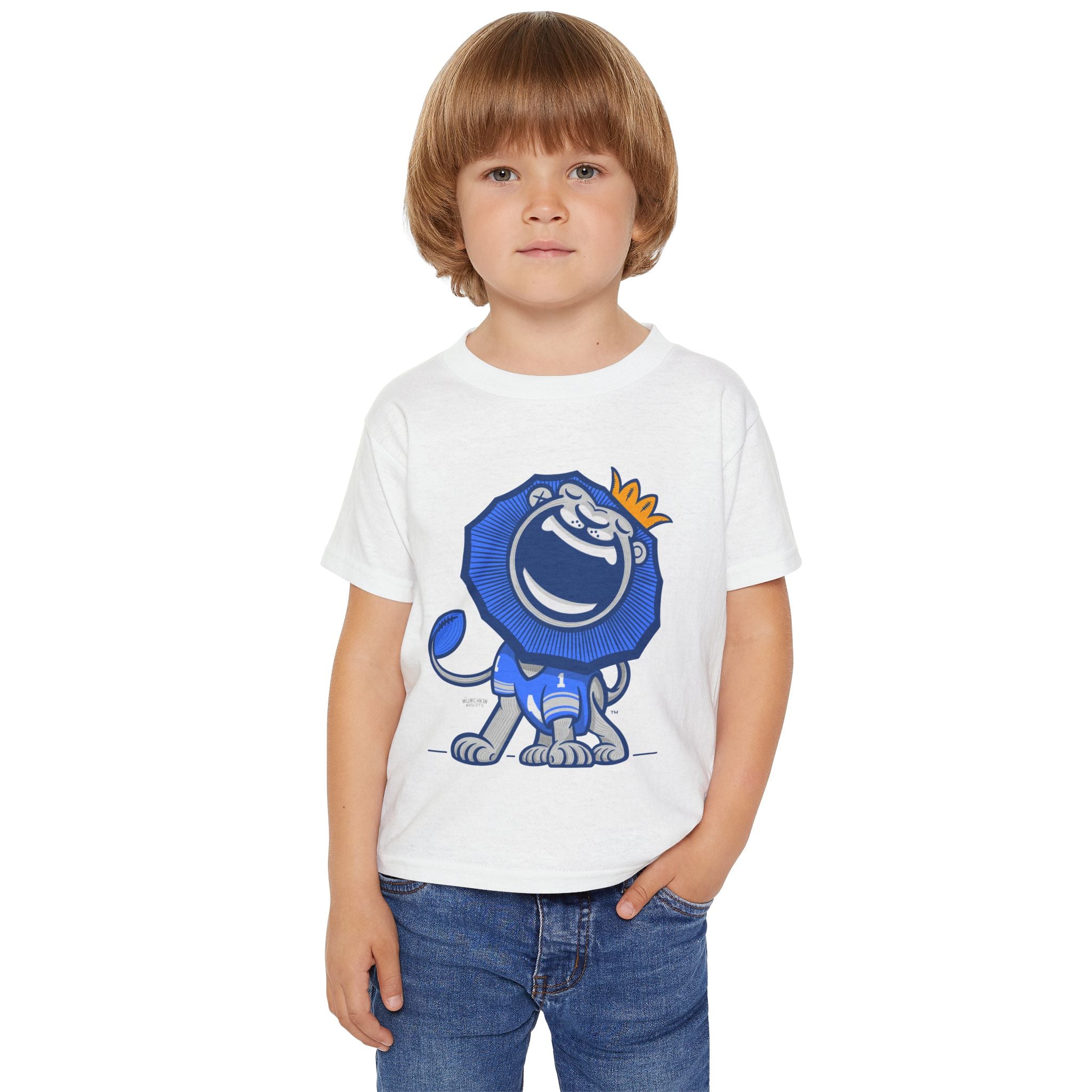 Detroit Football Toddler Tshirt Lil' Roary 'Home/Away Mascot' | Hand-Drawn Art | Gifts for Kids