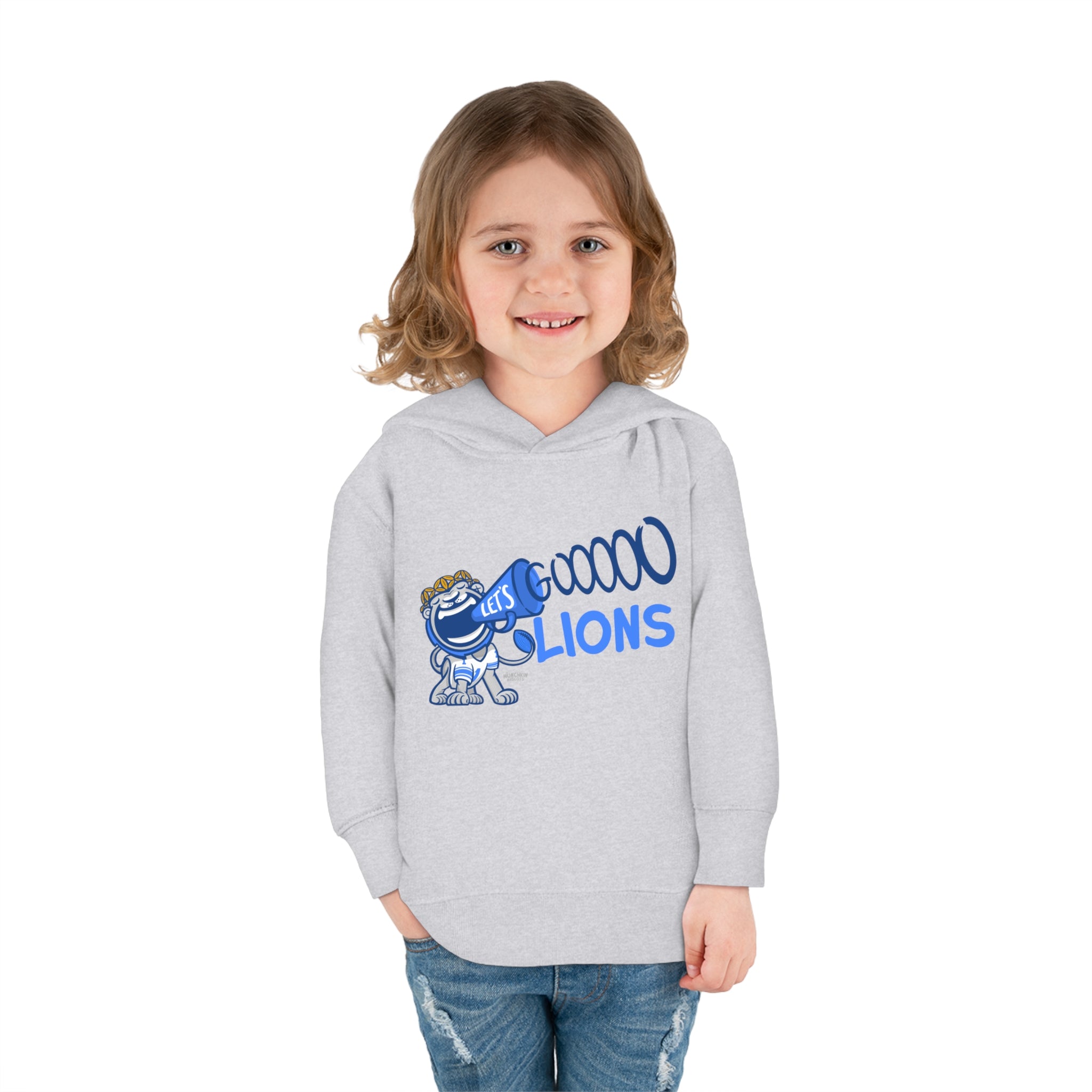 Toddler Pullover Fleece Hoodie - Let's Go - Lil' Miss Roary DET Football