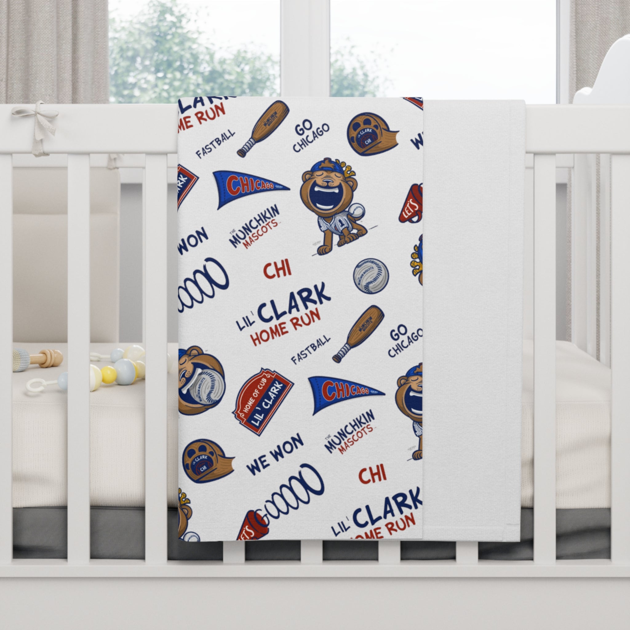 Soft Fleece Baby Blanket - Pattern - Lil' Clark CHI Baseball