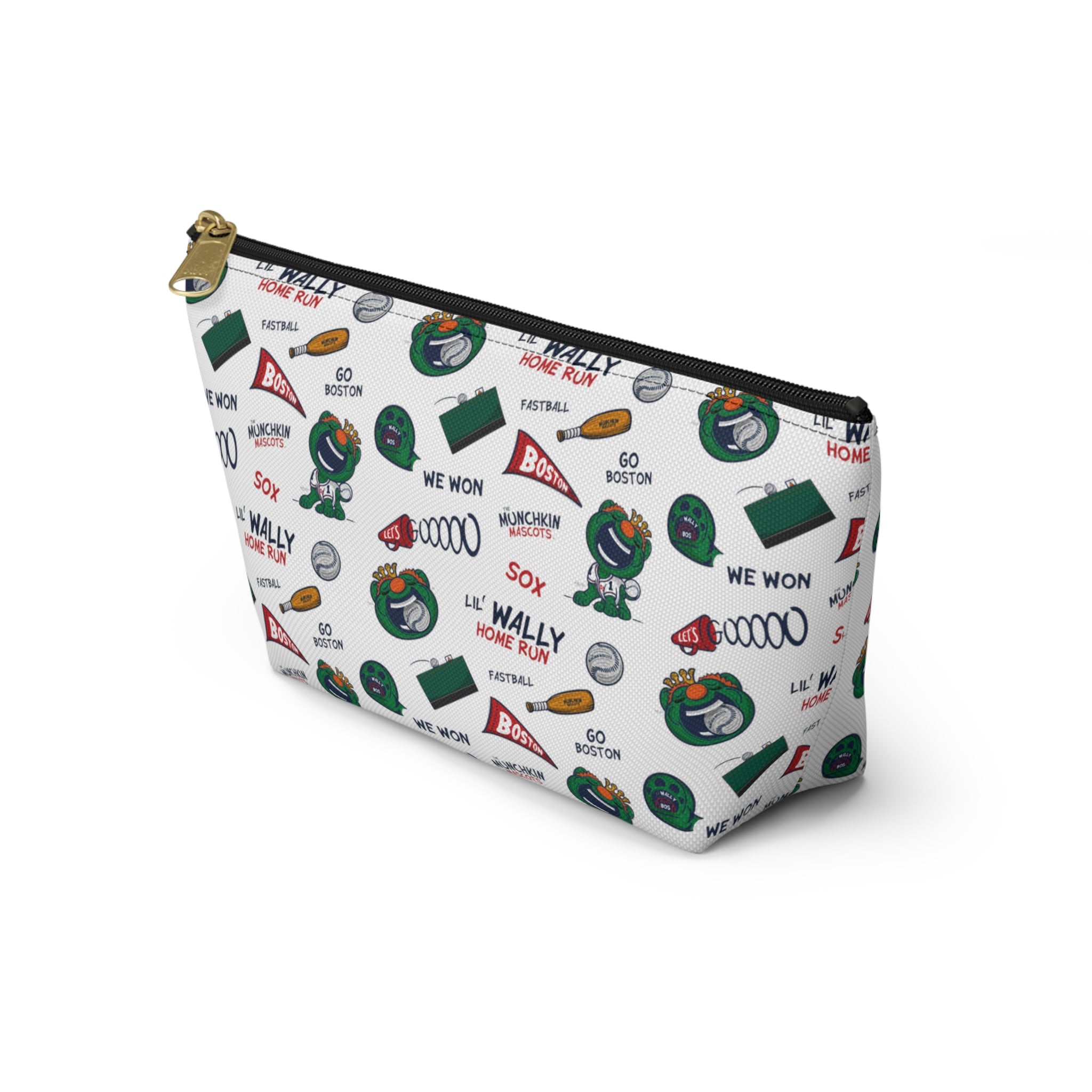 Accessory Pouch w T-bottom - Pattern - Lil' Wally BOS Baseball