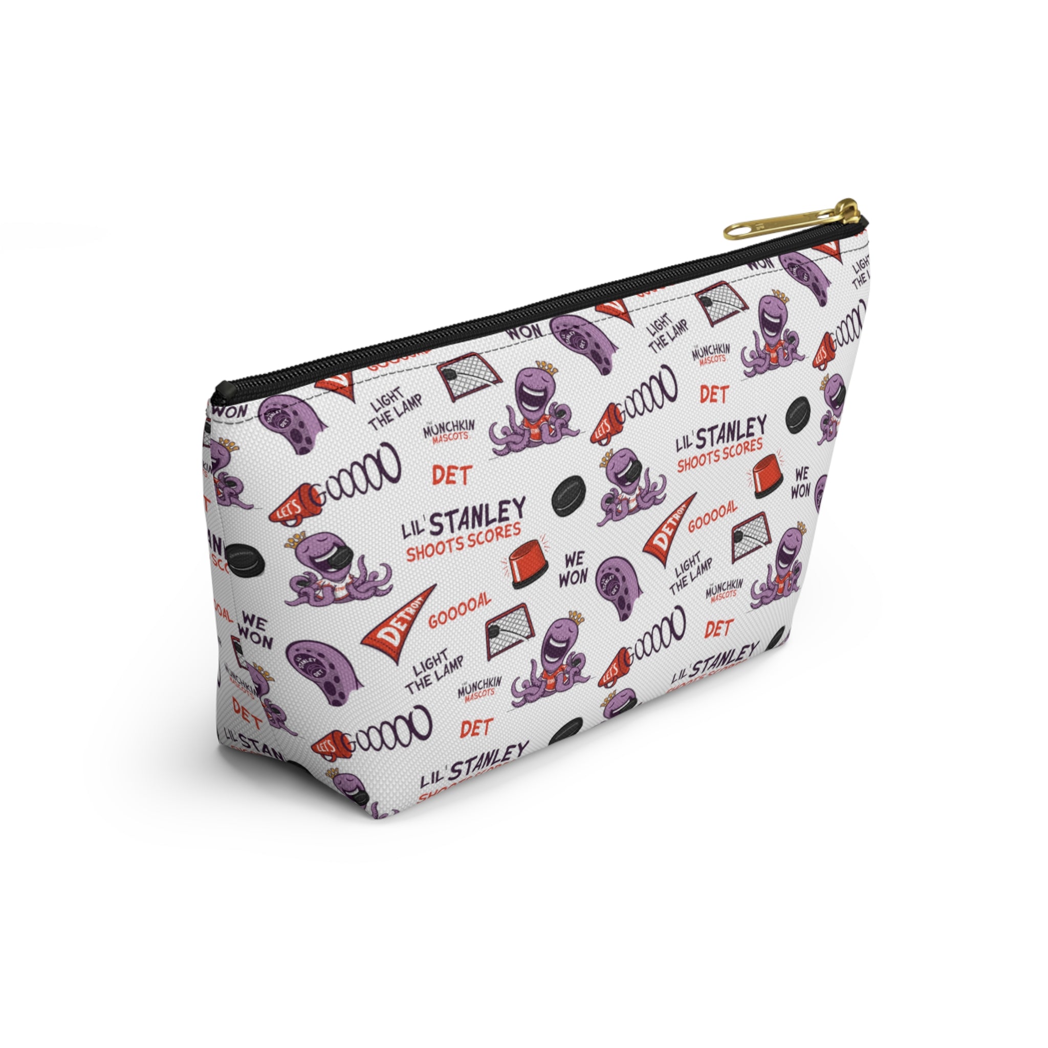 Accessory Pouch w T-bottom - Pattern - Lil' Stanley DET Hockey