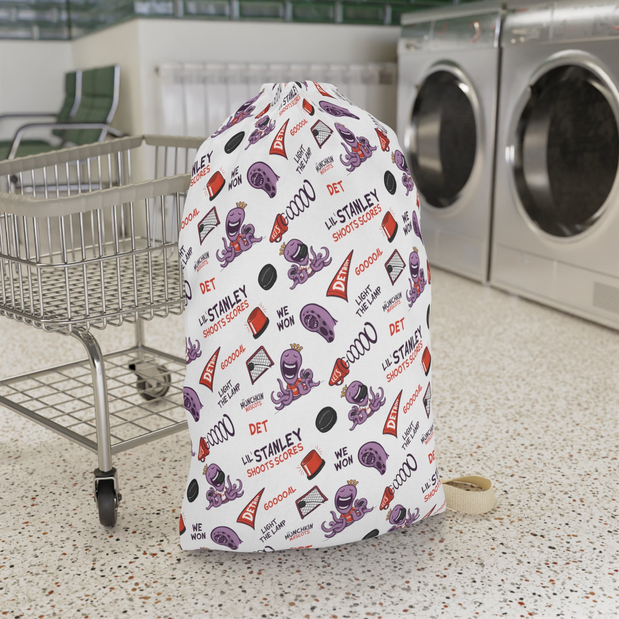 Laundry Bag - Pattern - Lil' Stanley DET Hockey