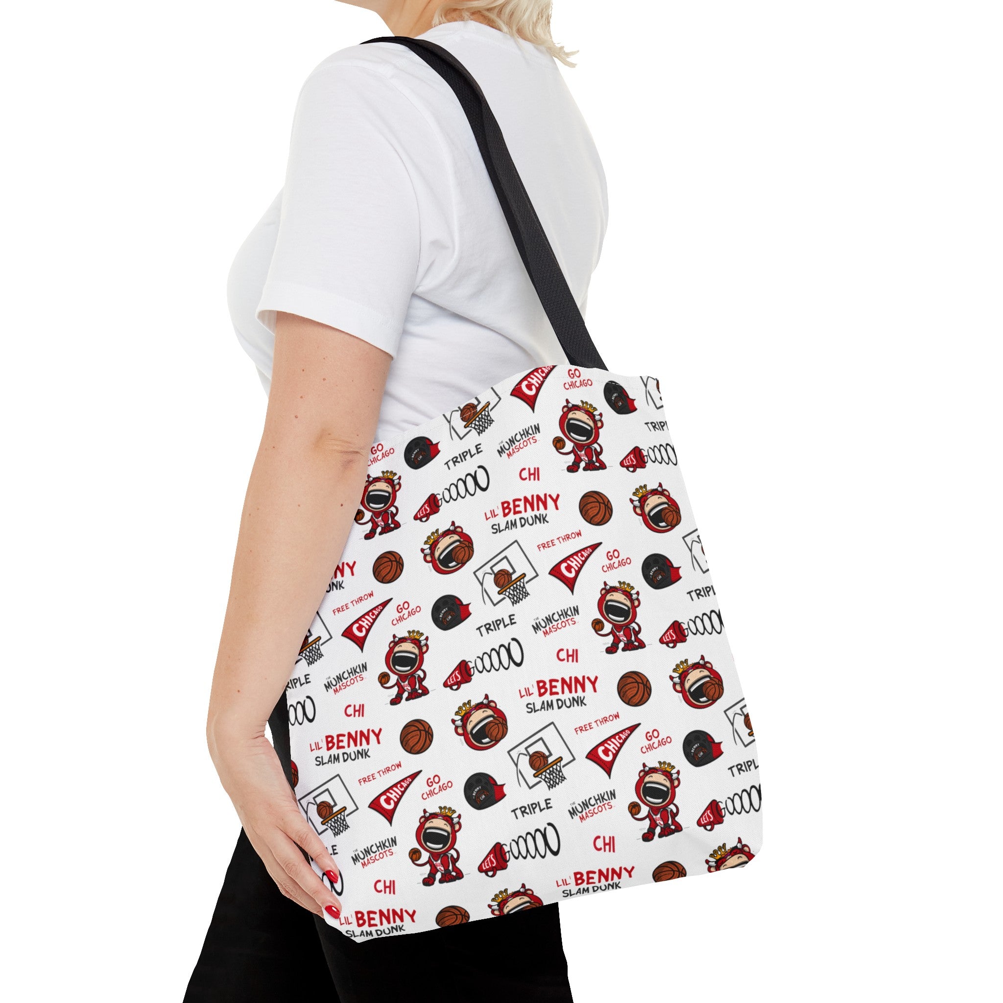 Tote Bag (AOP) - Pattern - Lil' Benny CHI Basketball