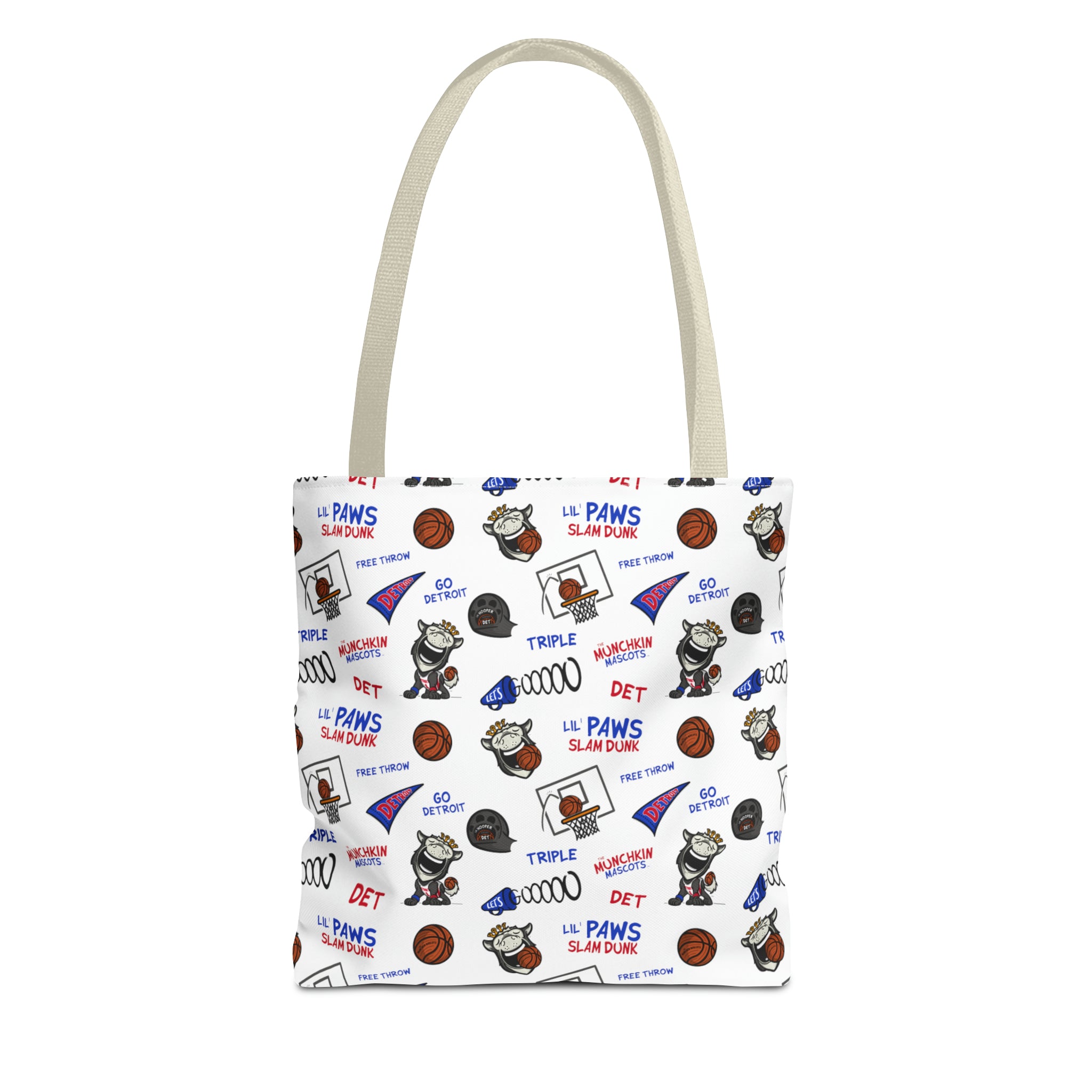 Tote Bag (AOP) - Pattern - Lil' Hooper DET Basketball