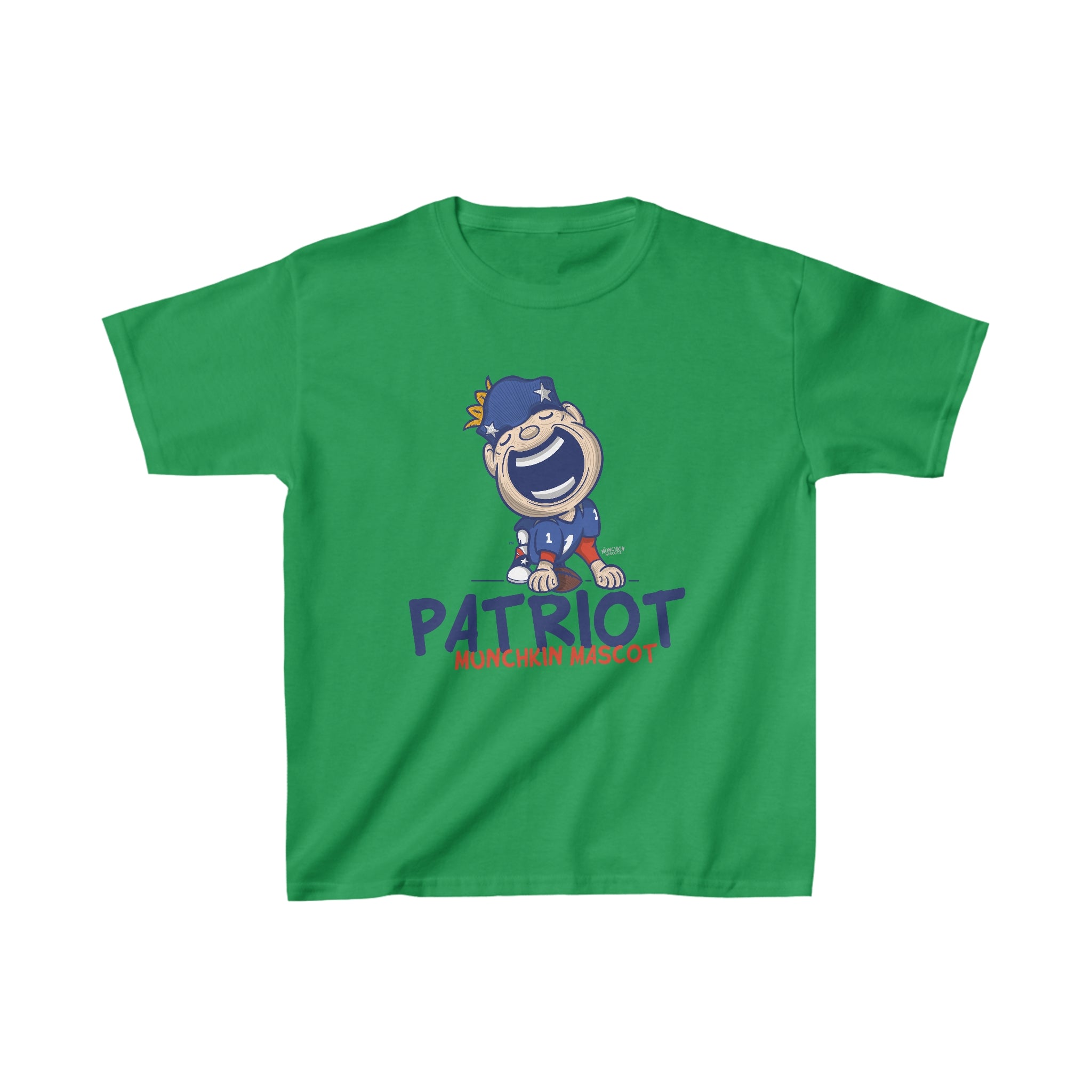 Kids Heavy Cotton™ Tee - Munchkin Mascot - Lil' Pat NE Football