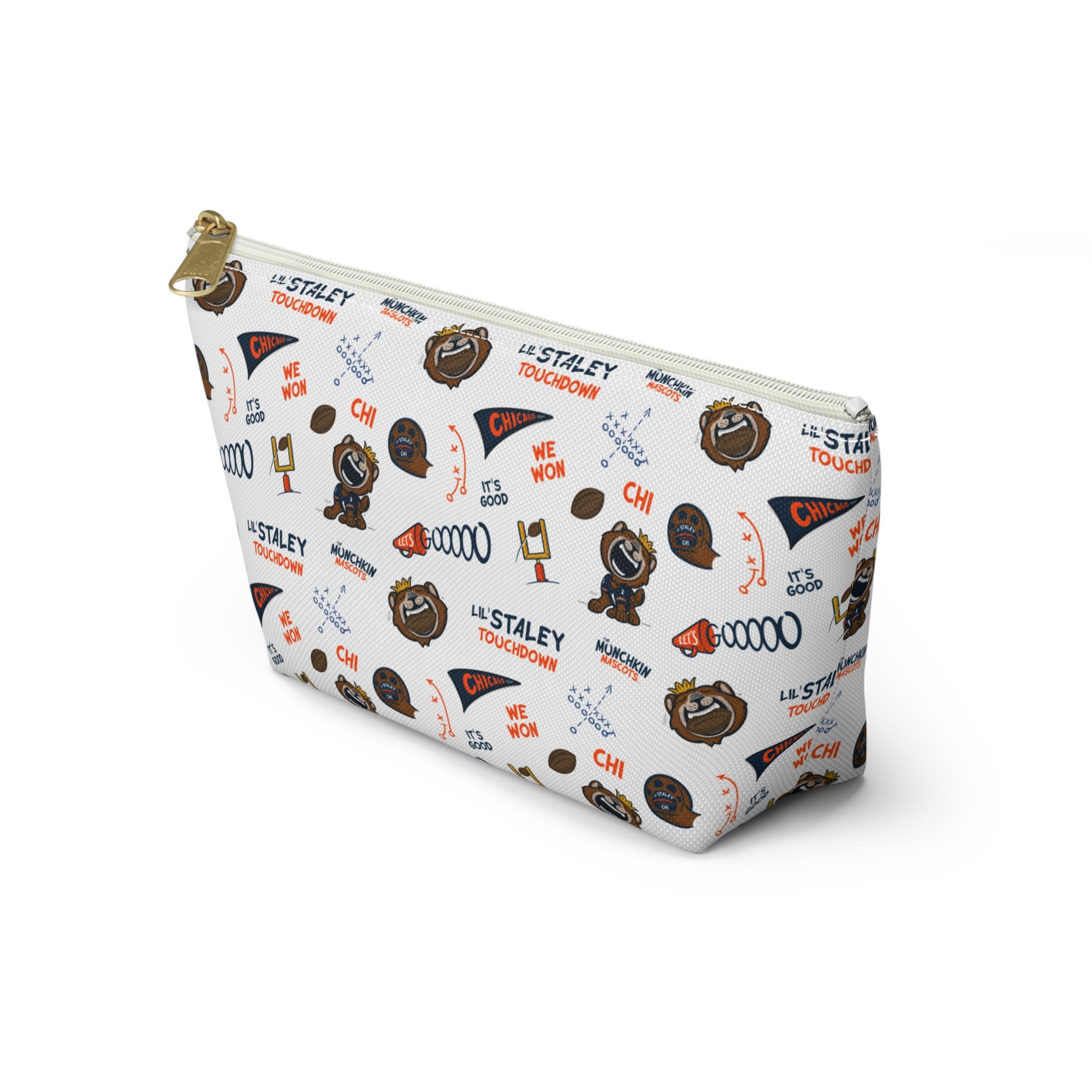 Chicago Football Accessory Pouch Lil' Staley Themed | Hand-Drawn Art | Gifts for Kids