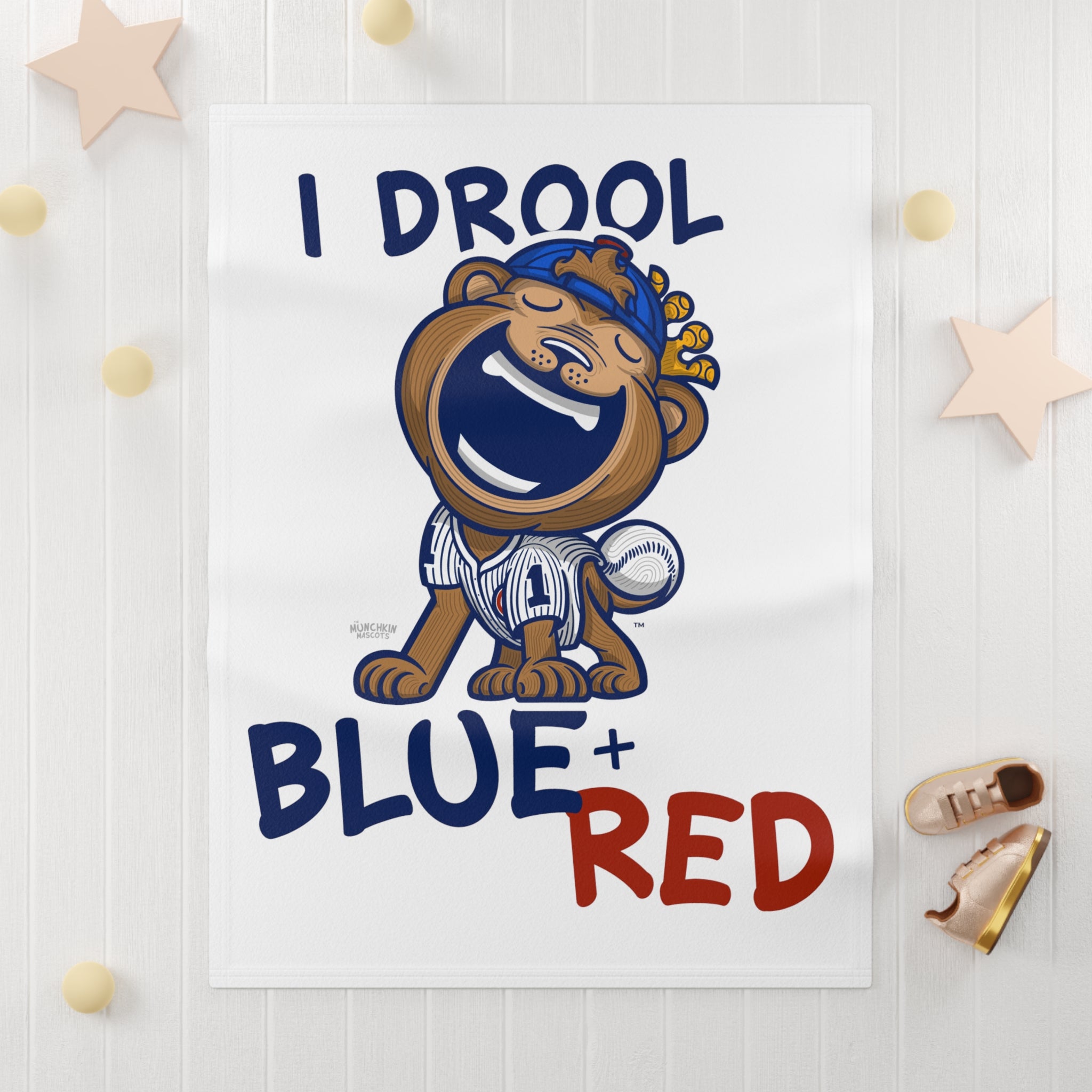 Soft Fleece Baby Blanket - Drool - Lil' Clark CHI Baseball