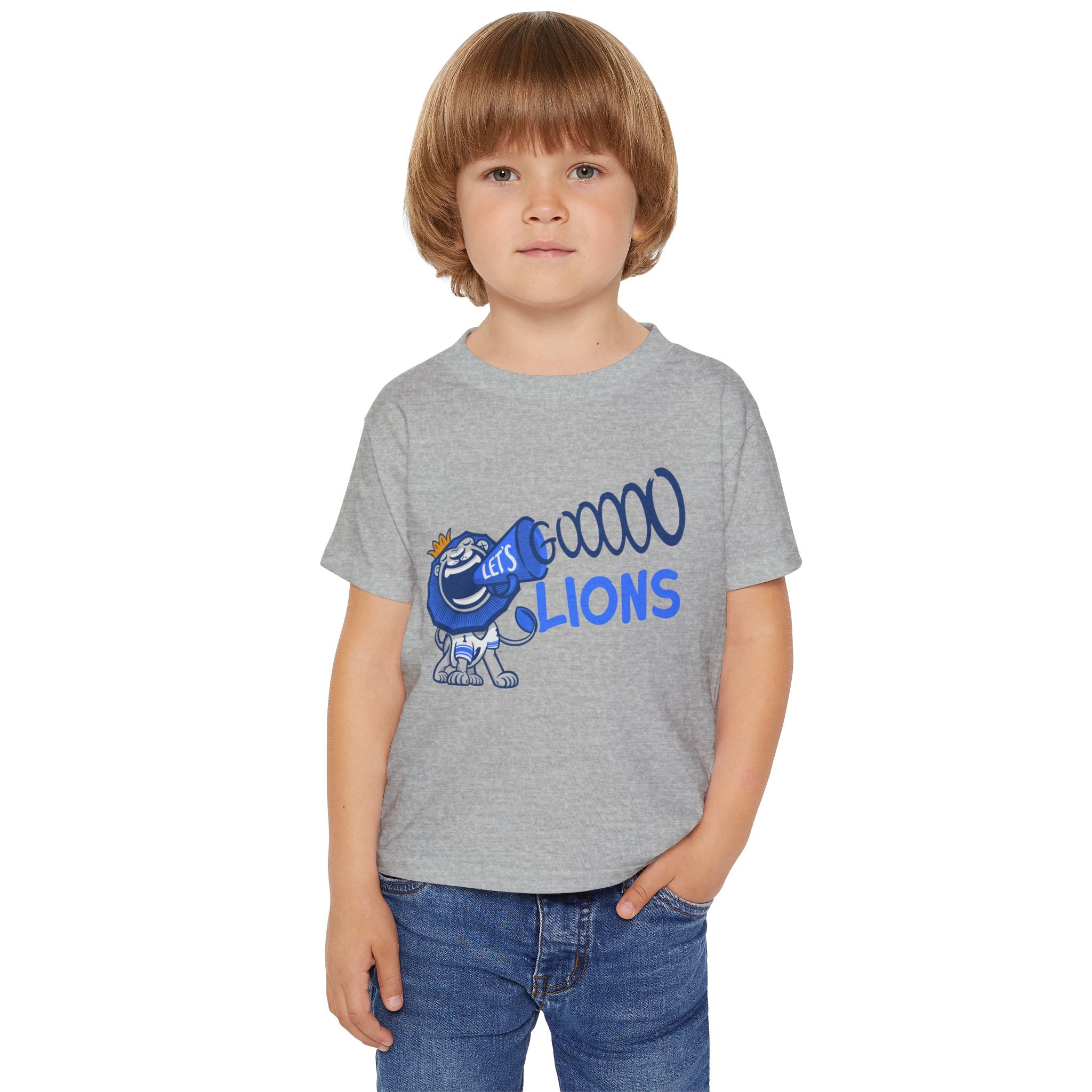 Detroit Football Toddler Tshirt Lil' Roary 'Let's Go' | Hand-Drawn Art | Gifts for Kids