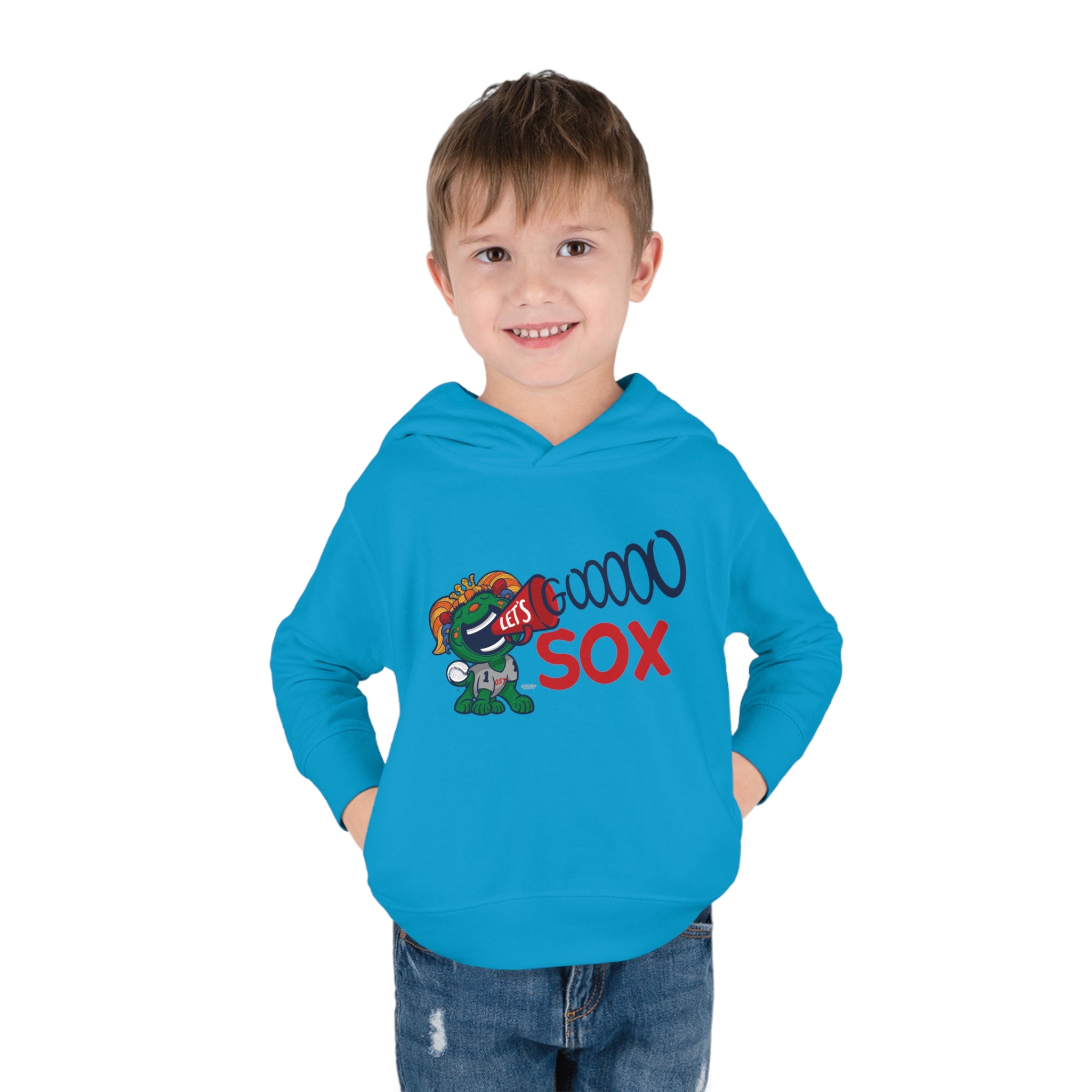 Toddler Pullover Fleece Hoodie - Let's Go - Lil' Miss Tessie BOS Baseball