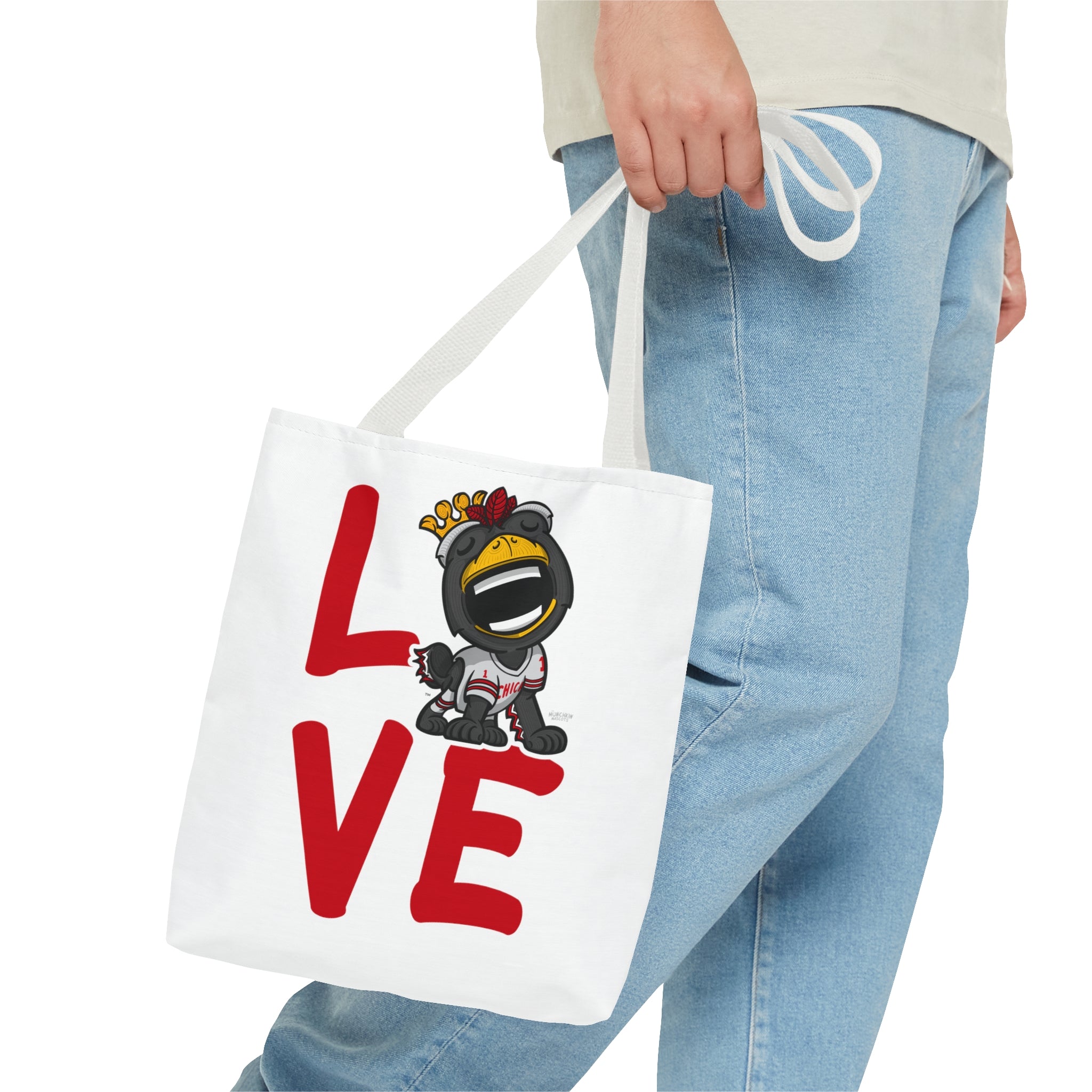 Tote Bag (AOP) - LOVE + Lets Go - Lil' Tommy CHI Hockey