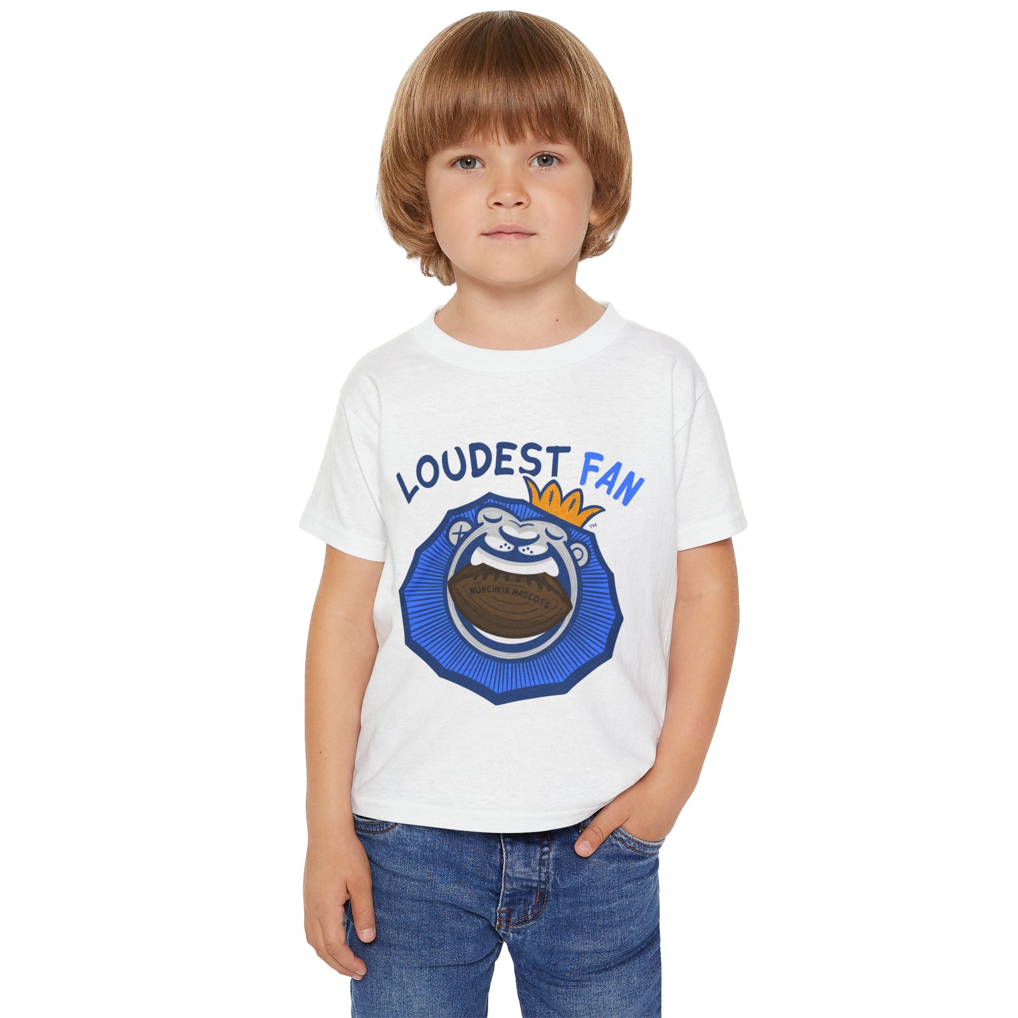 Detroit Football Toddler Tshirt Lil' Roary 'Loudest Fan' | Hand-Drawn Art | Gifts for Kids