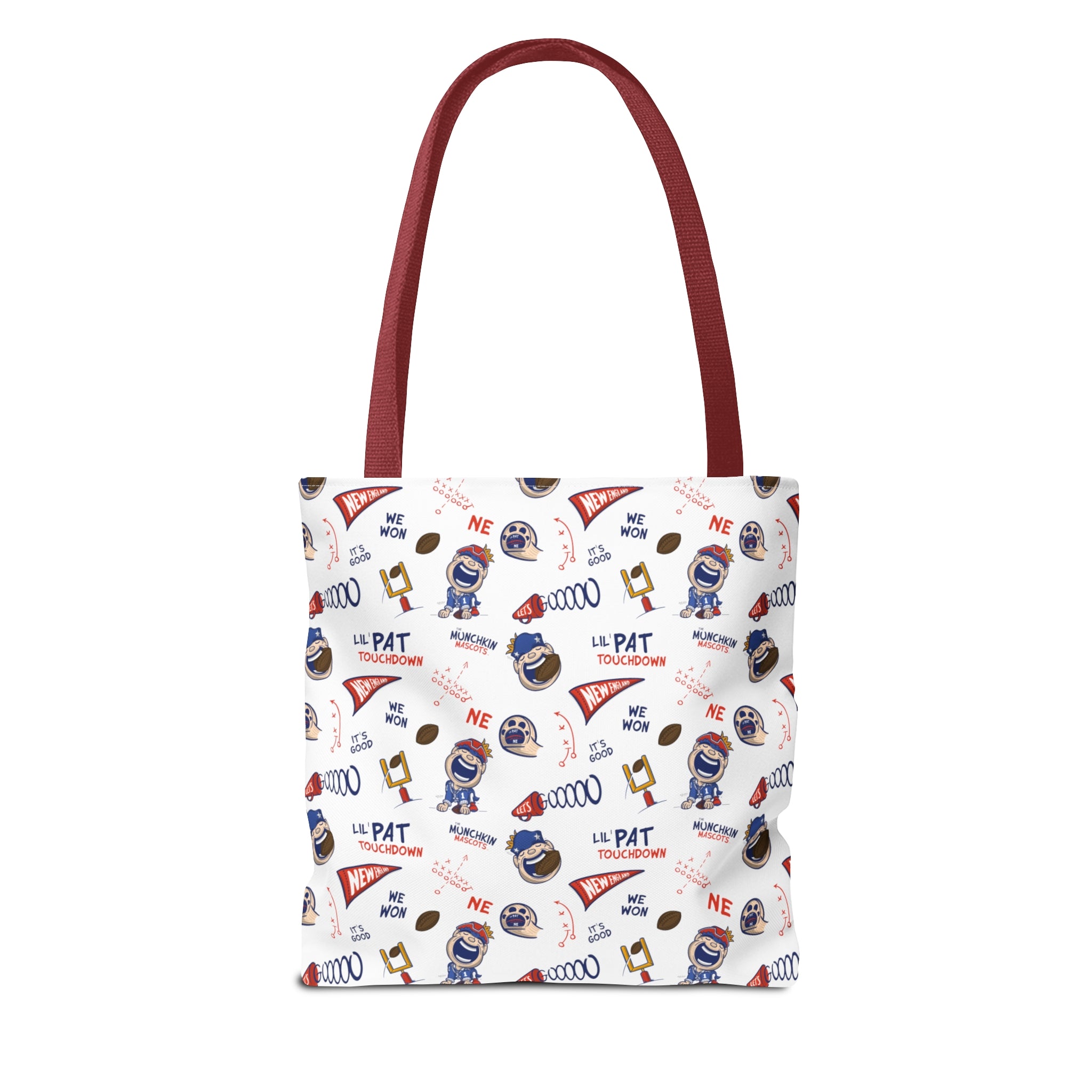 Tote Bag (AOP) - Pattern - Lil' Pat NE Football