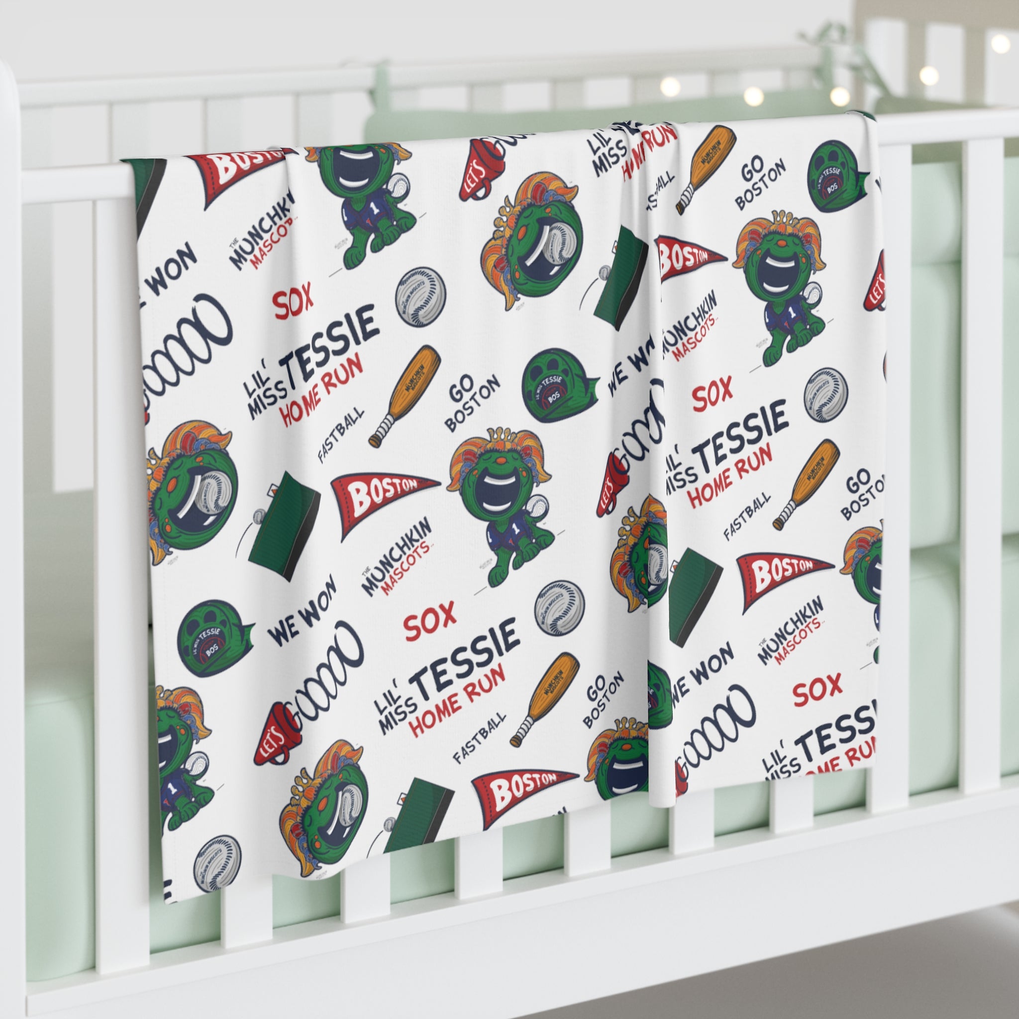 Baby Swaddle Blanket - Pattern - Lil' Miss Tessie BOS Baseball