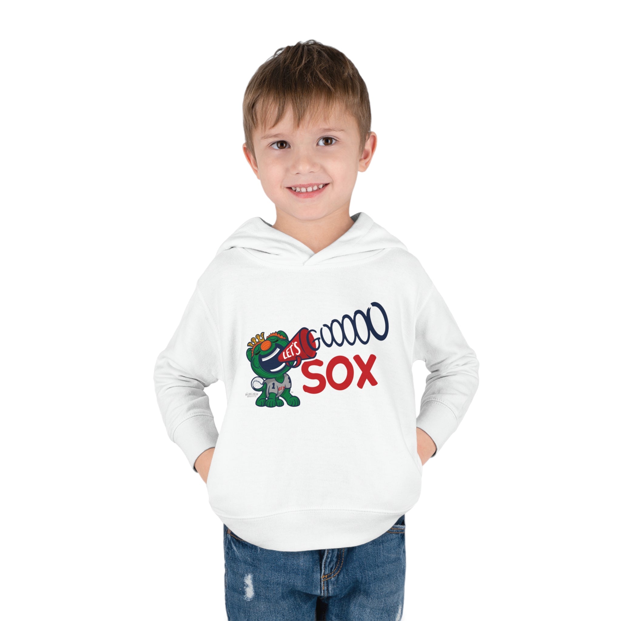 Toddler Pullover Fleece Hoodie - Let's Go - Lil' Wally BOS Baseball