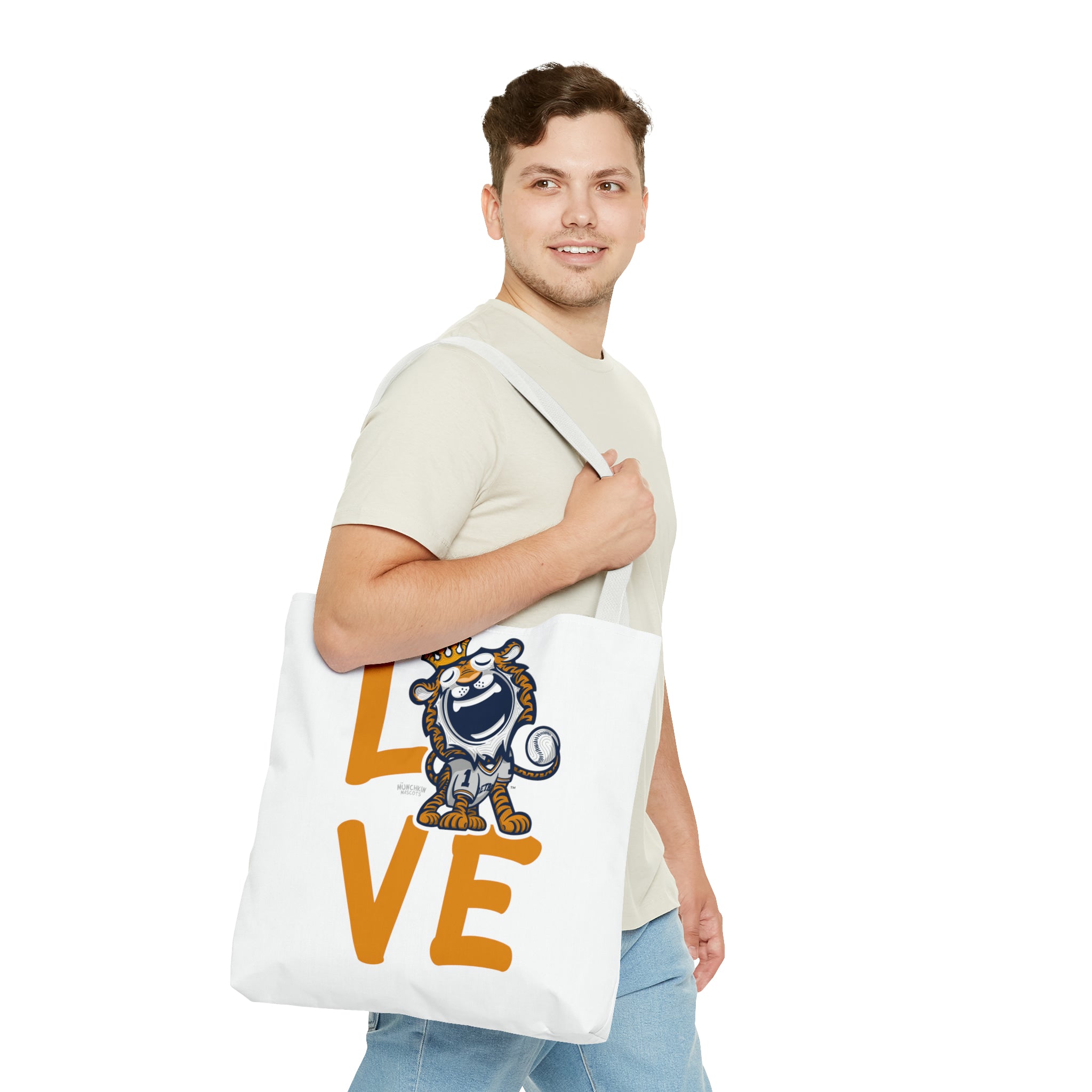 Tote Bag (AOP) - LOVE + Lets Go - Lil' Paws DET Baseball