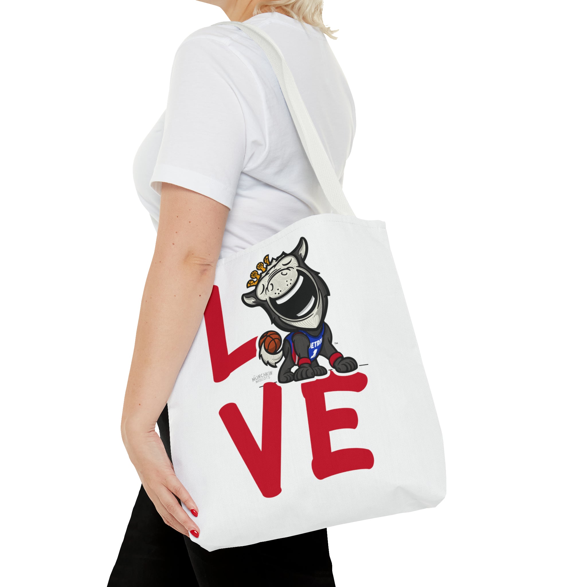 Tote Bag (AOP) - LOVE + Lets Go - Lil' Hooper DET Basketball