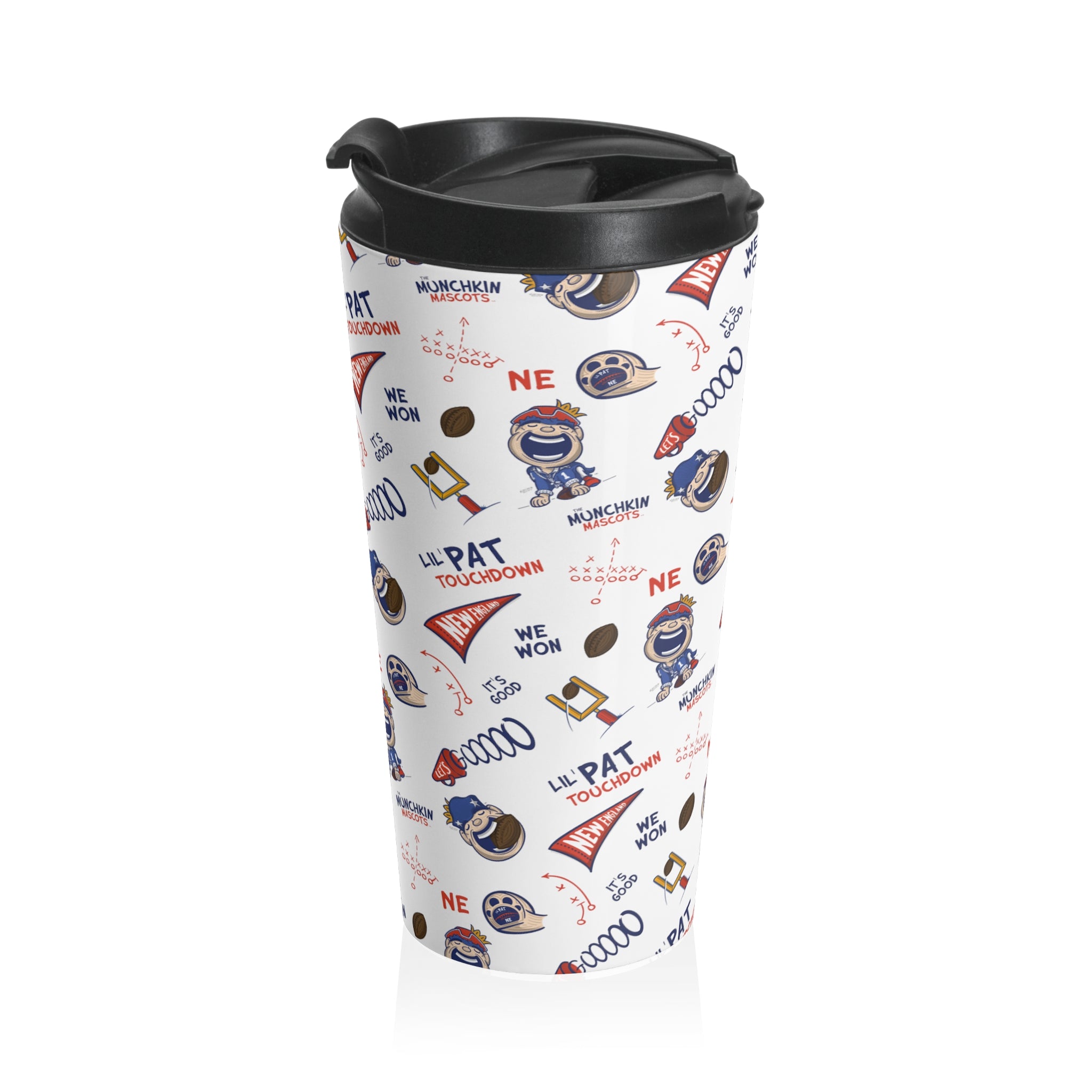 Stainless Steel Travel Mug - Lil' Pat NE Football