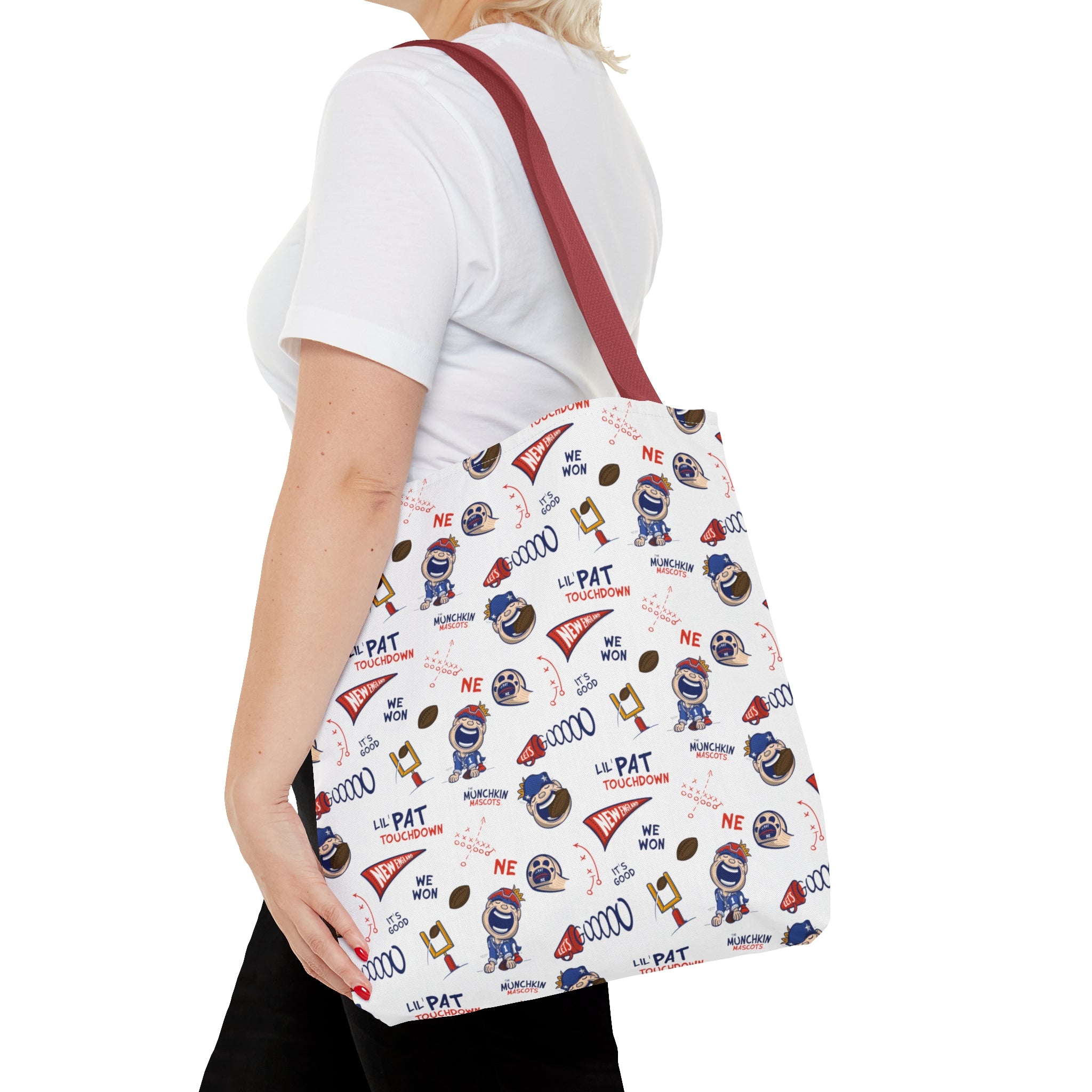 Tote Bag (AOP) - Pattern - Lil' Pat NE Football